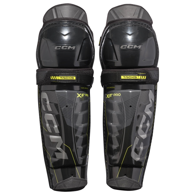 CCM Tacks XF Pro Junior Hockey Shin Guards - Lightweight Protective Gear for Youth Ice Hockey Players - Perfect for Games, Practices & Training