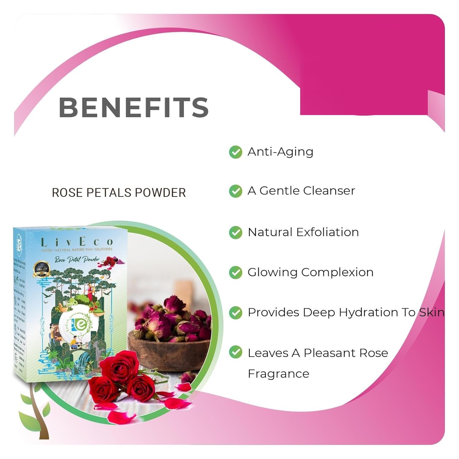 Organic Rose Petal Powder for DIY Face Masks | 150g Natural Skin Rejuvenation Treatment - Hydrating & Brightening Facial Pack for Glowing Skin | Perfect for Spa Days & At-Home Skincare Routines