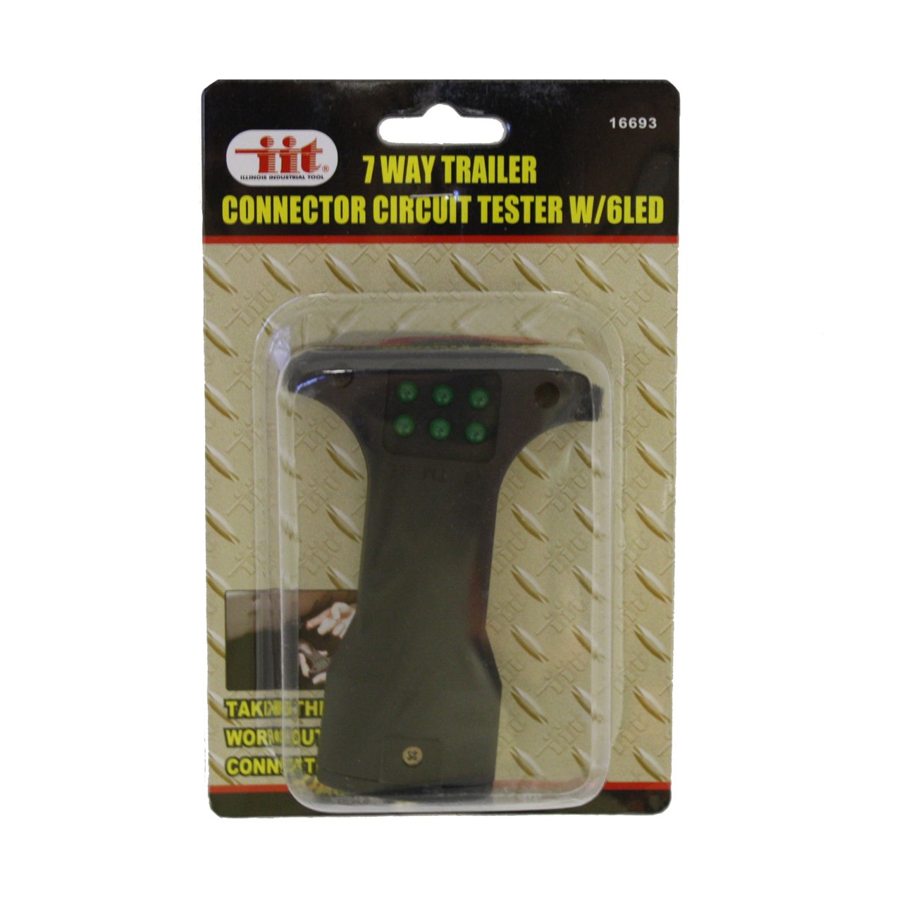 7 Way Trailer Connector Circuit Tester with 6 LED Lights - Heavy Duty RV & Truck Wiring Diagnostic Tool for Safe Towing & Camping