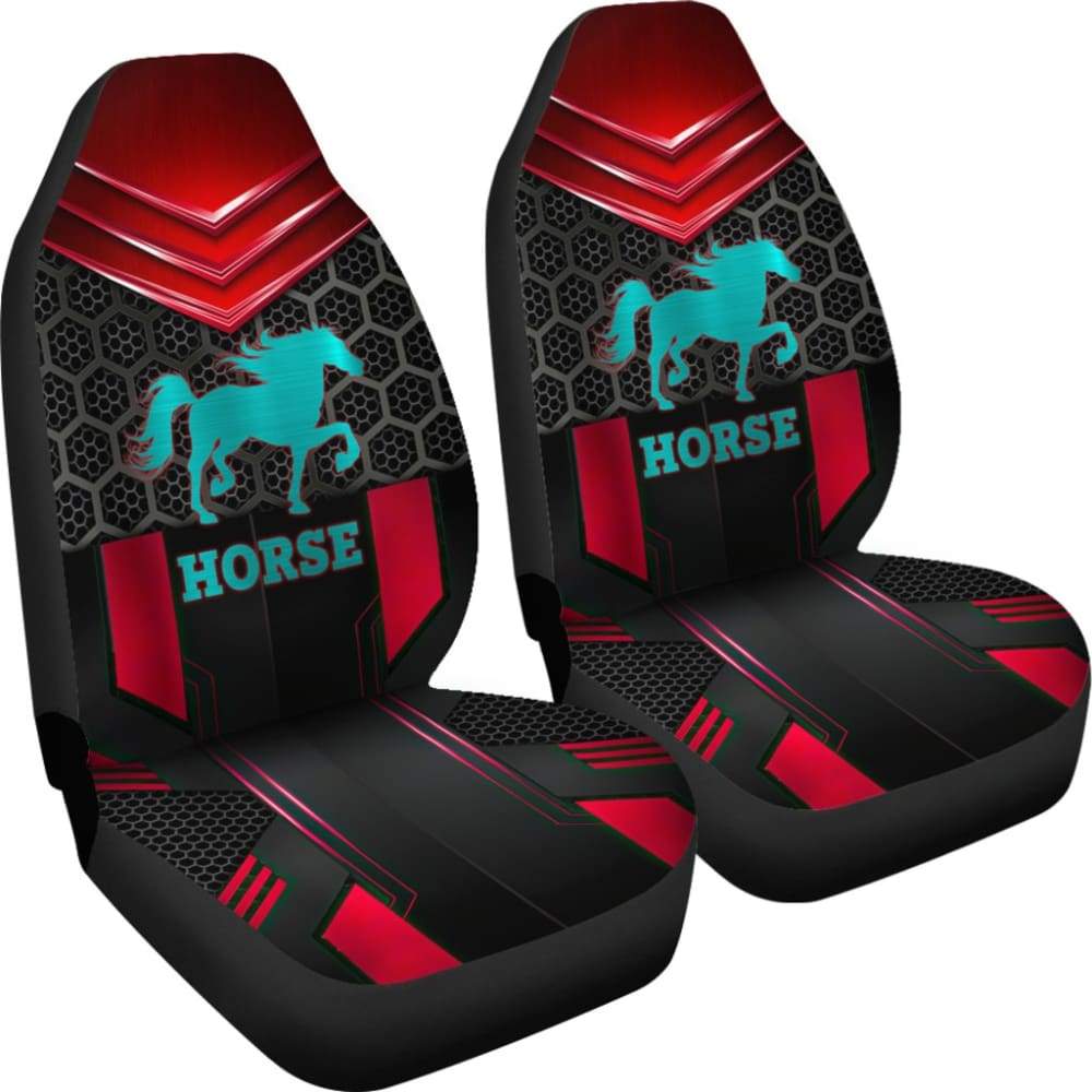 Premium Blue Walking Horse Emblem Car Seat Covers - Universal Fit for Cars, Trucks & SUVs - Durable Neoprene Protection for Driving, Commuting & Road Trips