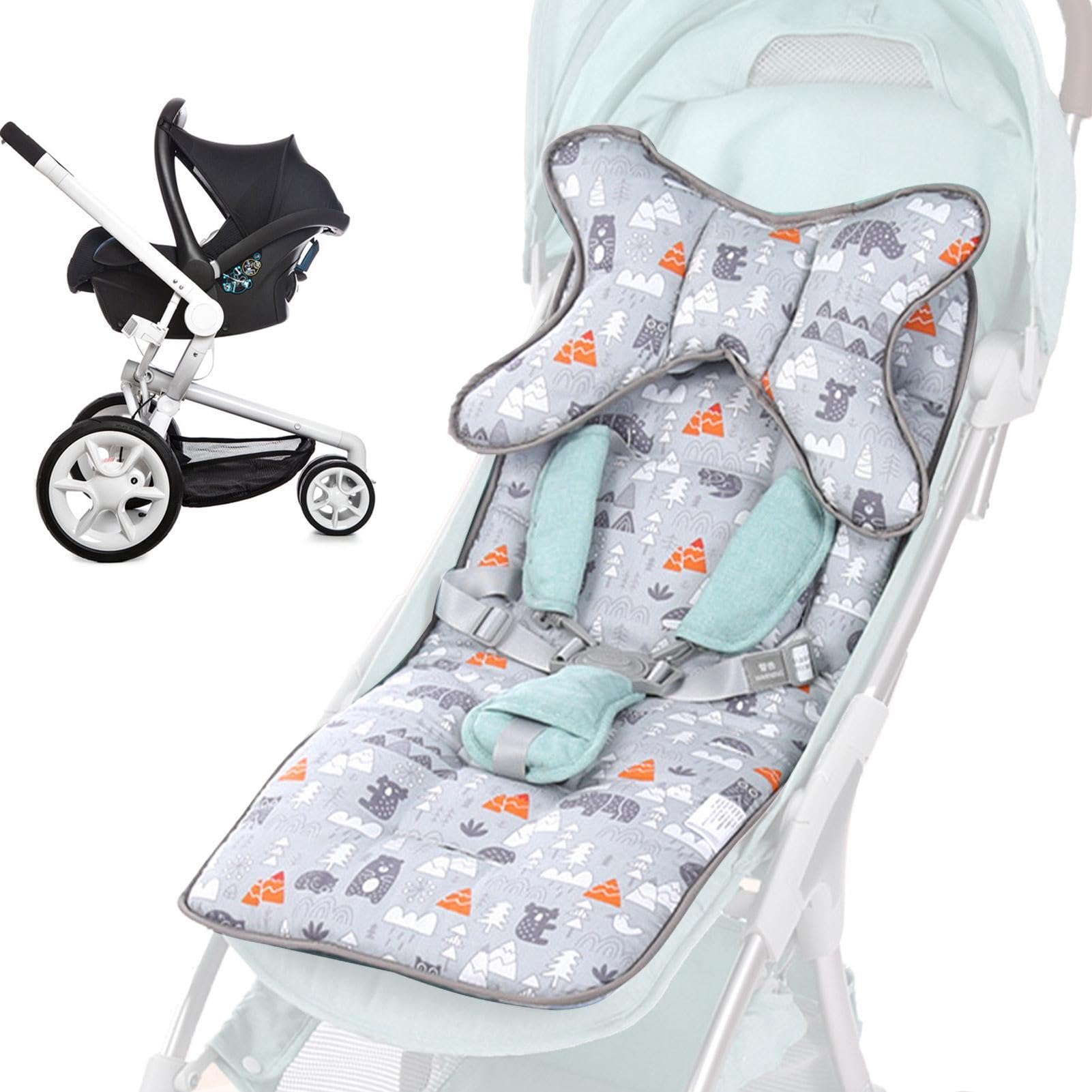 Soft Cotton Pushchair Liner & Stroller Cushion Pad - Breathable Pram Seat Cover for Baby Car Seat, High Chair & Rocker | Perfect for Travel, Shopping & Outdoor Activities