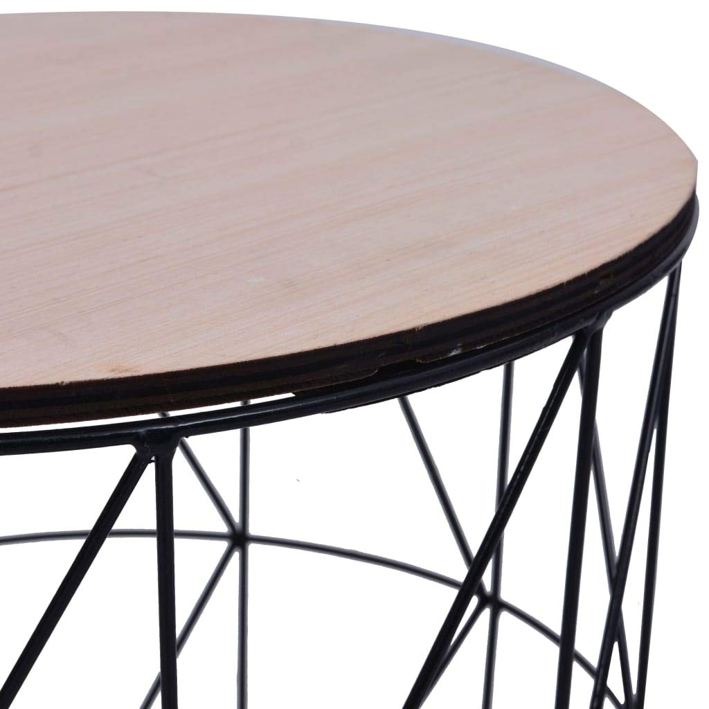 CHARMMA Modern Round Coffee Table - 18.5 Inch Black Wooden Side Table for Living Room | Sturdy 3.72KG Design | Perfect for Small Spaces, Apartments & Lounge Areas