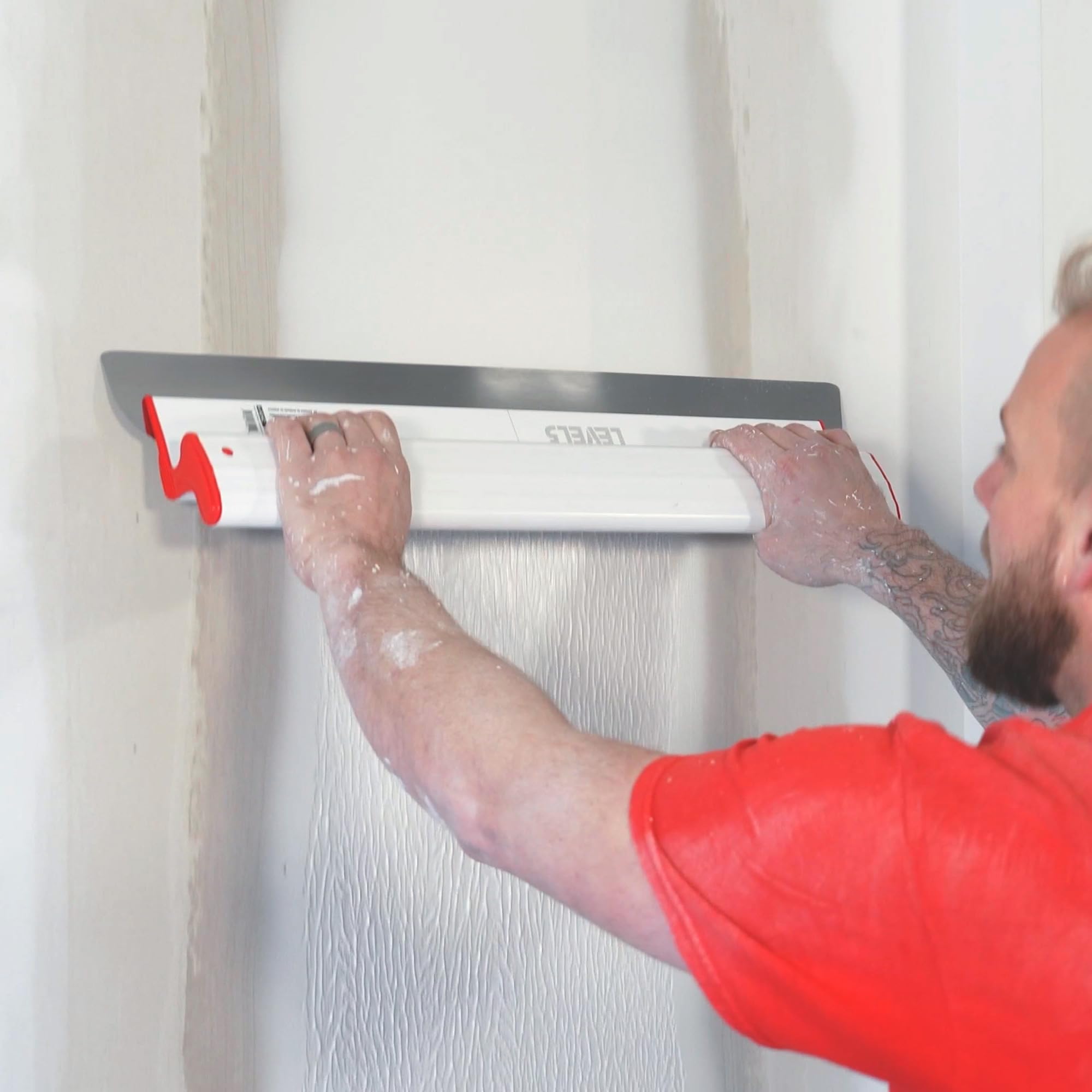 LEVEL5 32-Inch Skimming Blade - Professional Drywall Taping Knife with Extruded Aluminum & Stainless Steel Construction - High-Impact End Caps - Perfect for Sheetrock, Gyprock, Plasterboard Smoothing - Ideal for Home Renovation & Professional Construction Projects