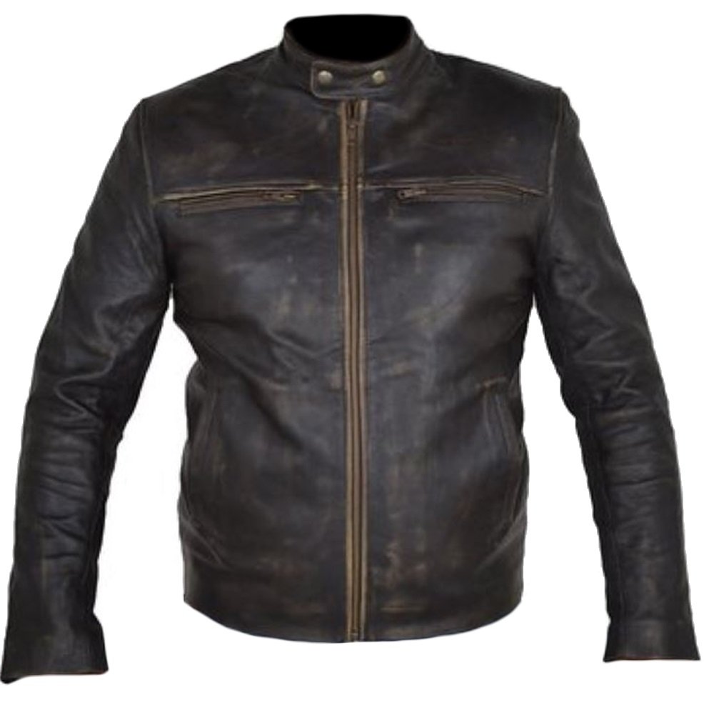 Classyak Men's Genuine Cowhide Biker Jacket - Stylish & Durable Leather Motorcycle Jacket for Riding, Casual Wear & Outdoor Adventures