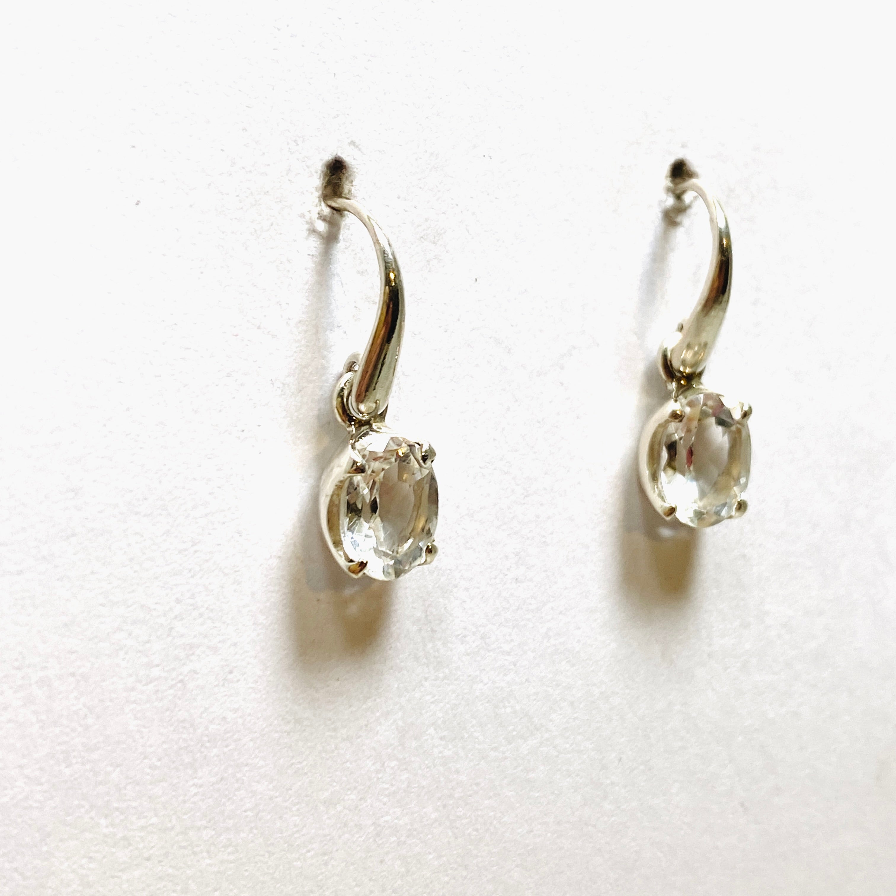 Clear Quartz Oval Faceted Earrings for Women - Elegant Crystal Stud Earrings for Everyday Wear & Special Occasions | PEGJ214