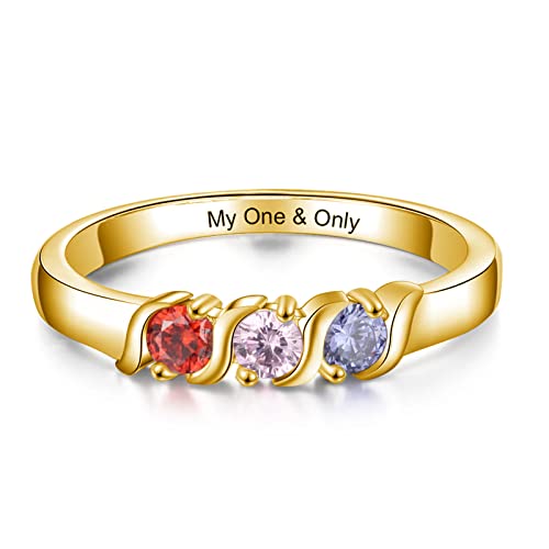A01 3 Birthstones-Gold