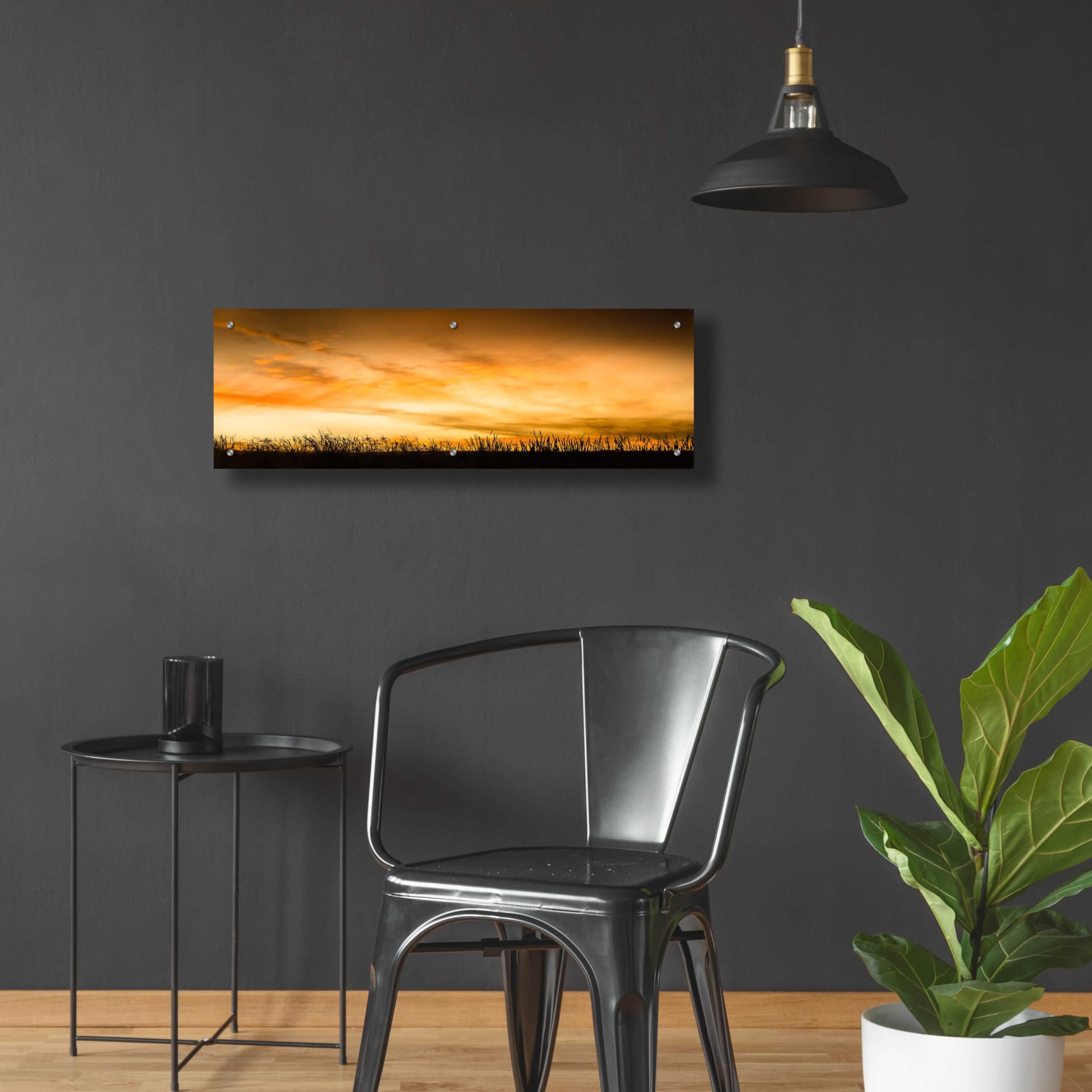 Pastoral Sunrise Acrylic Glass Wall Art by Don Schwartz - 36x12 Inches Modern Landscape Painting for Living Room, Bedroom & Office Decor