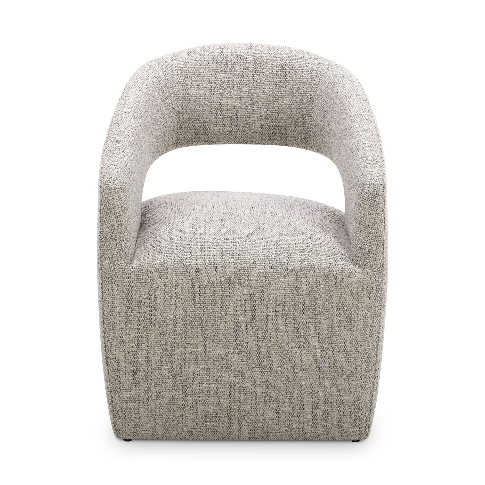 Barrow Performance Fabric Rolling Dining Chair - Pearl Silver - Modern Office & Home Dining Room Furniture for Comfort & Style