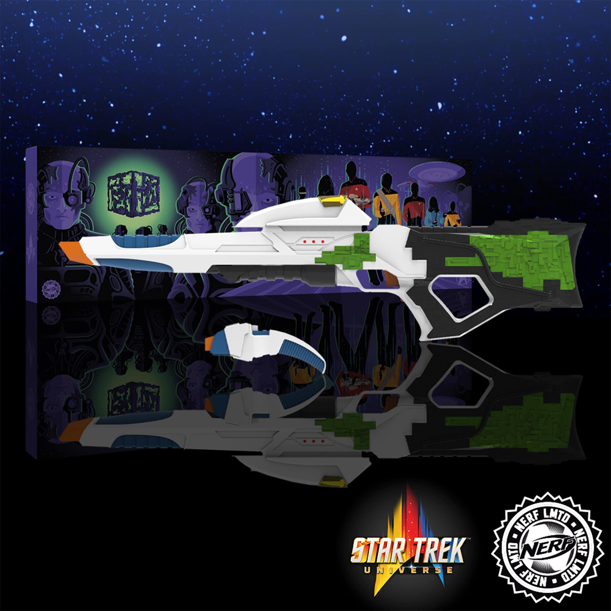 Nerf LMTD Star Trek Starfleet Type 3 Phaser Motorized Blaster with Lights & Sounds - Includes Type 2 Phaser & 7 Elite Darts - Perfect for Cosplay, Collecting, and Role-Playing Games