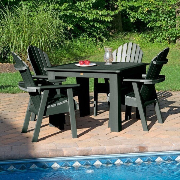 Hamilton Adirondack 5-Piece Square Outdoor Dining Set - Patio Furniture for Backyard, Garden, Deck & Poolside Dining