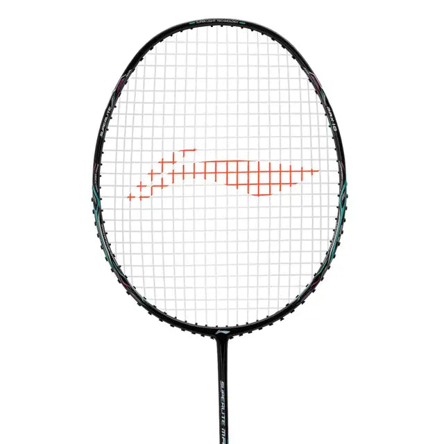 Li Ning G Force Superlite Max 10 Badminton Racket - Prestrung with Premium Black/Silver/Cyan Design | Lightweight Carbon Fiber Shuttlecock Racquet for Professional & Recreational Players | Perfect for Tournaments, Training & Casual Play