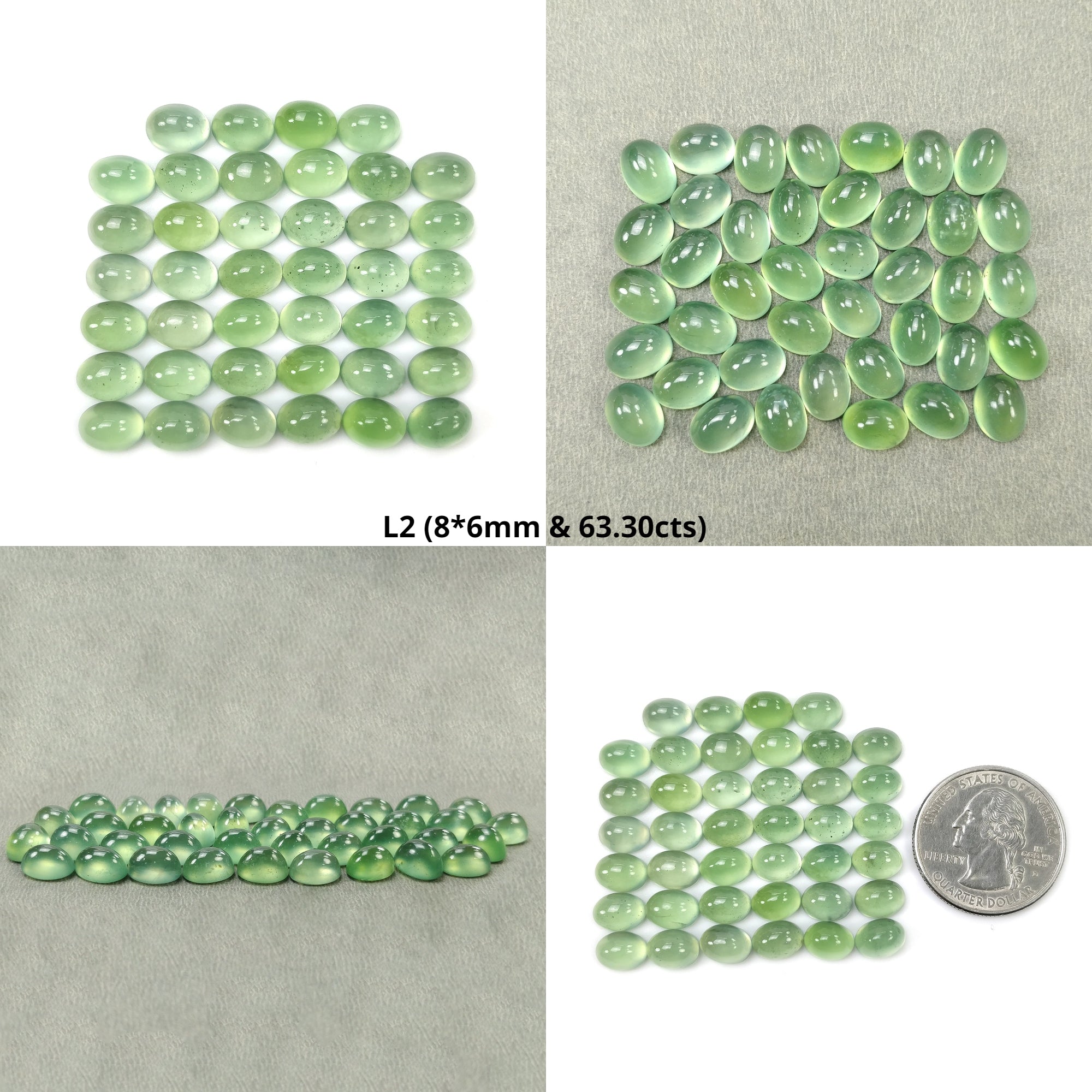 Natural Untreated Green Serpentine Gemstone Cabochon - Oval Shape 8x6mm (31pcs or 40pcs Lots) | Handmade Jewelry Making, Healing Crystals, DIY Crafts, Mineral Collection