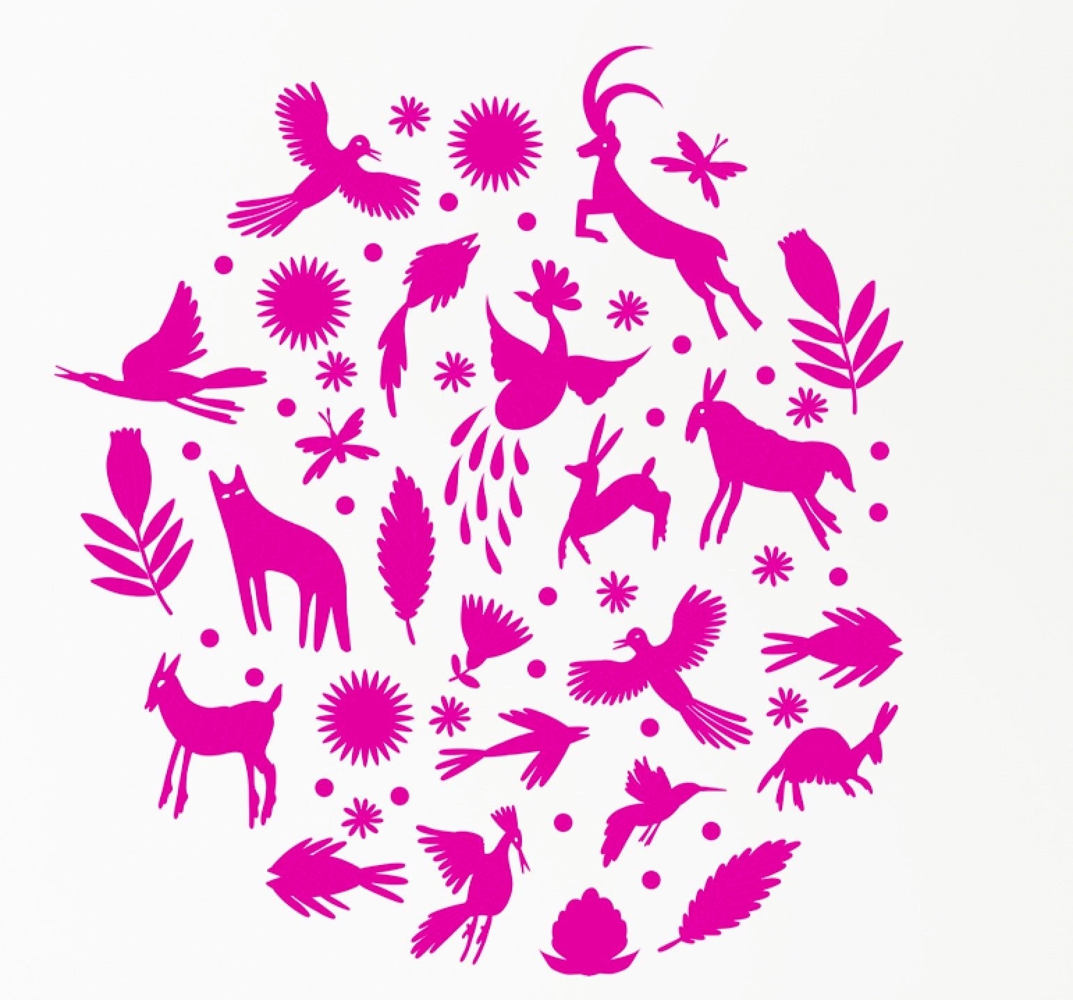 Vibrant Otomi Animals & Flowers Wall Decals - Mexican Folk Art Stickers for Nursery, Kids Room & Home Decor