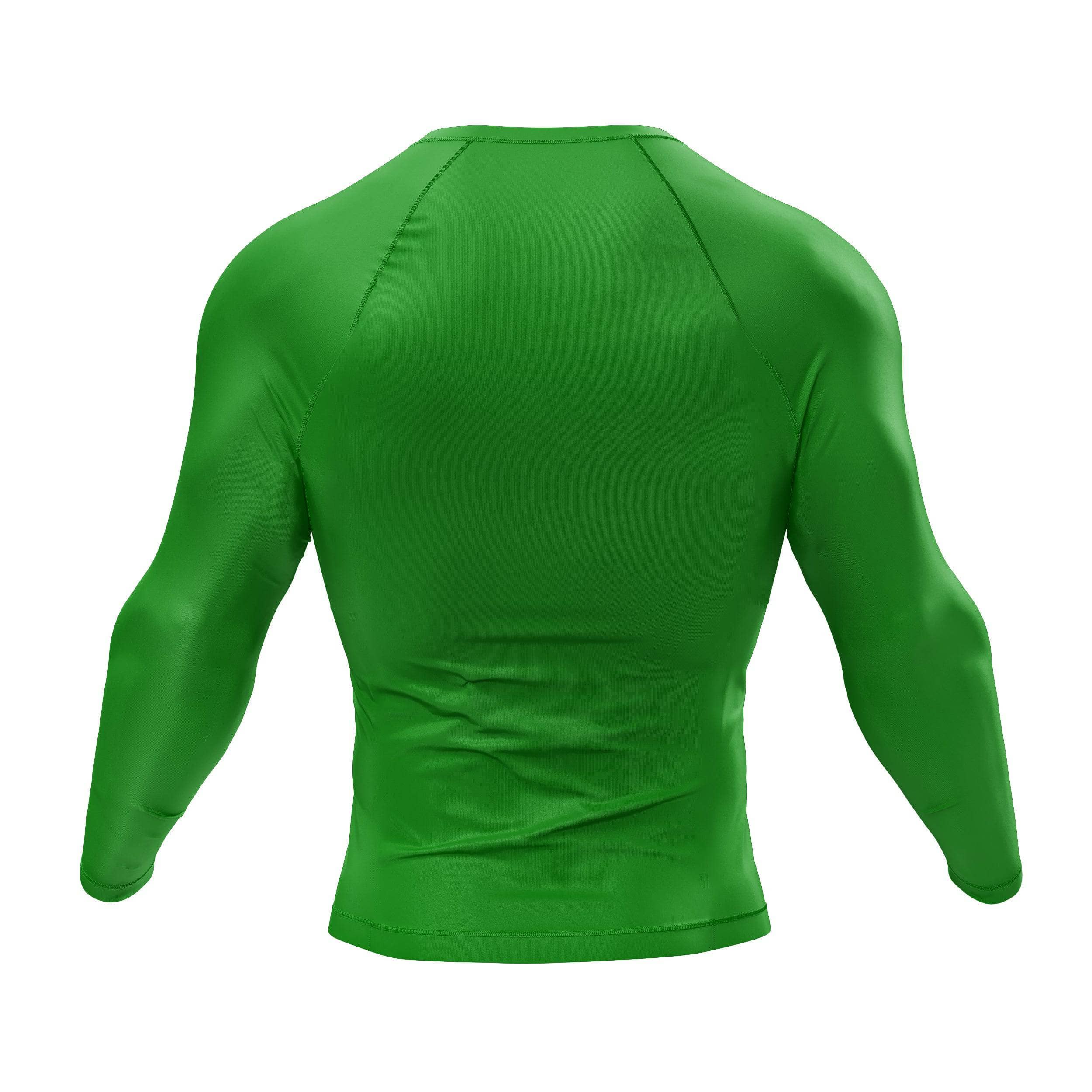 Premium Long Sleeve Green Compression Shirt for Men & Women - Moisture Wicking Athletic Top for Workout, Running & Gym Training
