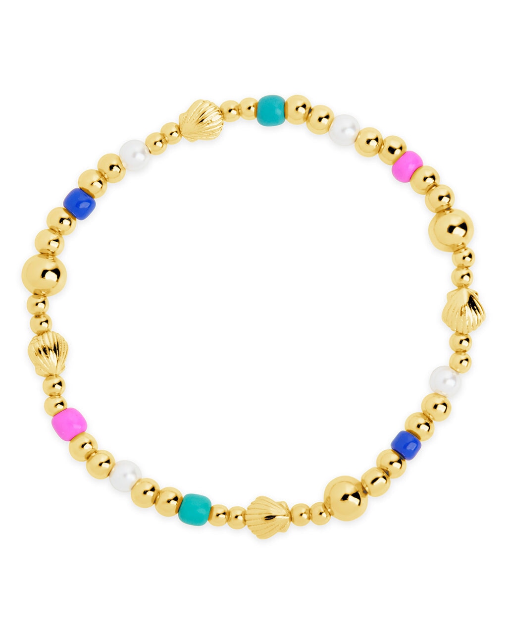 Truvy Shell Beaded Stretch Bracelet for Women - Adjustable Natural Seashell Beaded Bracelet - Boho Beach Jewelry for Summer Vacation, Party & Gift