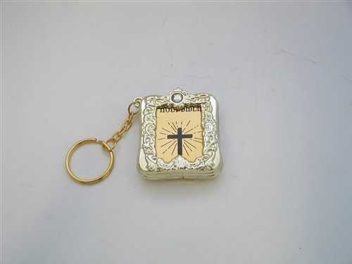 Religious Bible Keychain - 12 Pack Gold Christian Key Rings - Perfect for Church Gifts, Baptism Favors & Sunday School Rewards