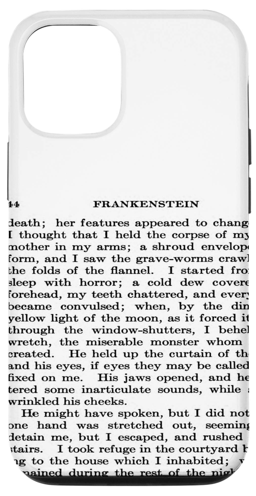 Vintage Frankenstein Book Design iPhone 12/12 Pro Case - Horror Novel Inspired Phone Cover for Mary Shelley Fans - Perfect Gift for Book Lovers & Halloween Costume Accessory