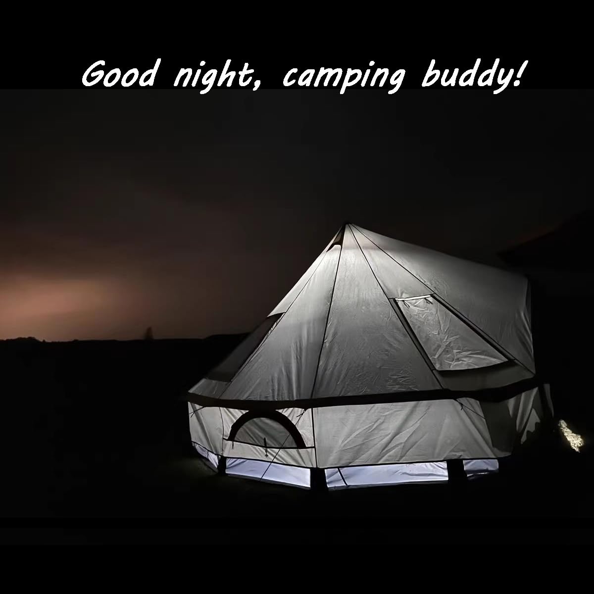 300D Oxford Waterproof Backpacking Bell Tent with Top Stove Jack - All Season Camping Yurt for Glamping, Outdoor Events & Parties (Off White, 13ft/16.4ft) - Perfect for Family Camping, Music Festivals & Wilderness Adventures
