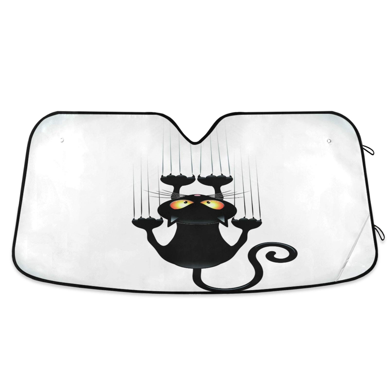 Halloween Cat Paw Print Car Windshield Sun Shade - UV Protection Foldable Sun Visor for Cars, Trucks & SUVs (55