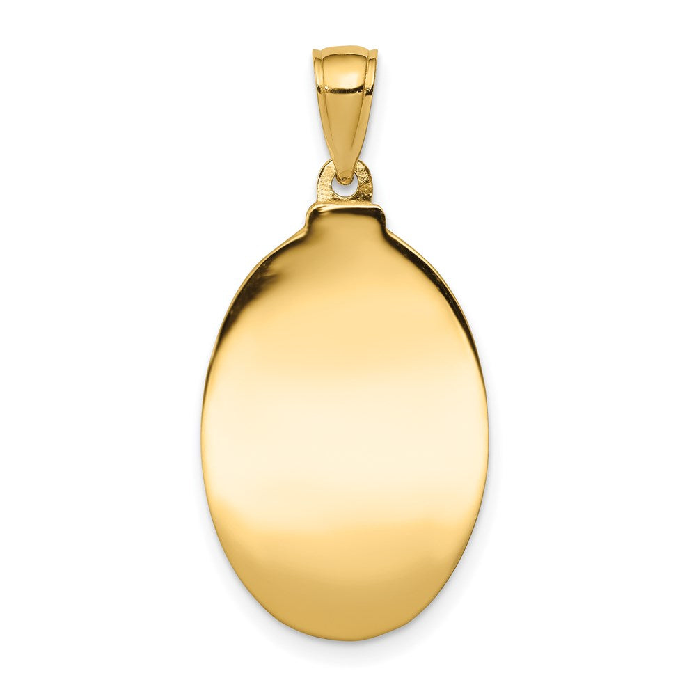 St. Anthony Medal Pendant - 14K Gold Large Hollow Oval Religious Jewelry (Model K5656) for Prayer, Protection & Devotion