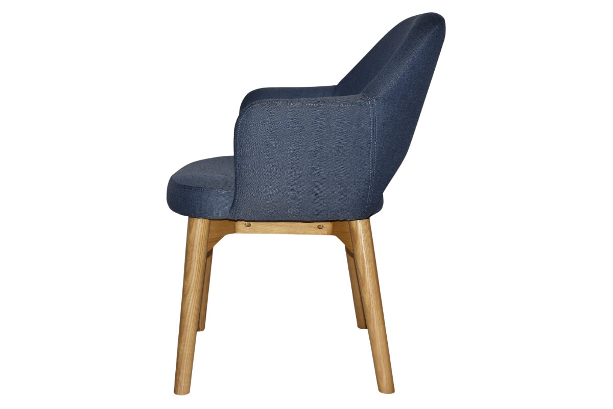 EZ Hospitality Cairo Indoor Armchair with Light Oak Timber Base - 4-Leg Modern Dining Chair for Living Room, Bedroom & Office