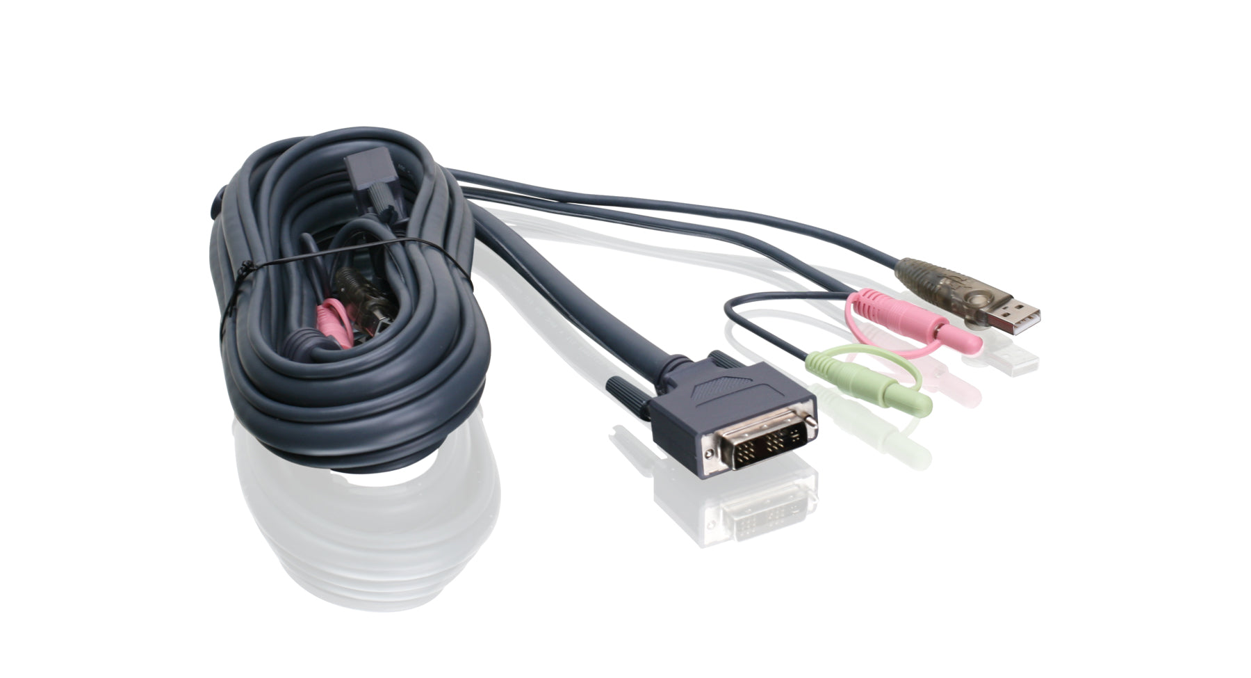 6 ft (1.8 m) Single Link DVI to USB KVM Cable - High-Speed Video & Peripheral Switching for Multi-Computer Setup | Ideal for Home Office, Gaming & Server Management