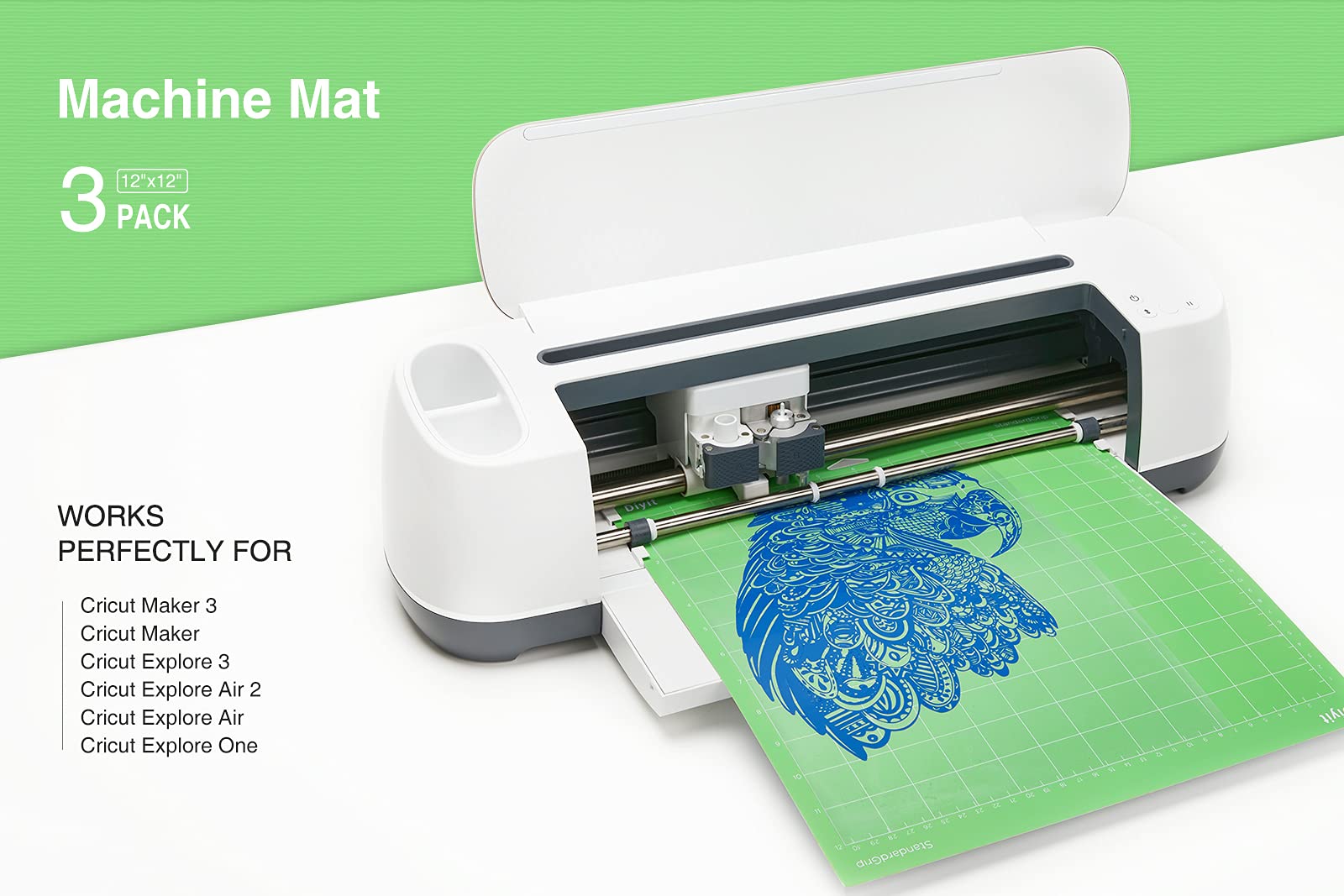 12x12 Self-Healing Cutting Mat Set - 3 Pack for Cricut Maker 3, Maker, Explore 3, Air 2, Air & One (LightGrip/StandardGrip/StrongGrip) - Perfect for DIY Crafts, Scrapbooking & Vinyl Cutting Projects