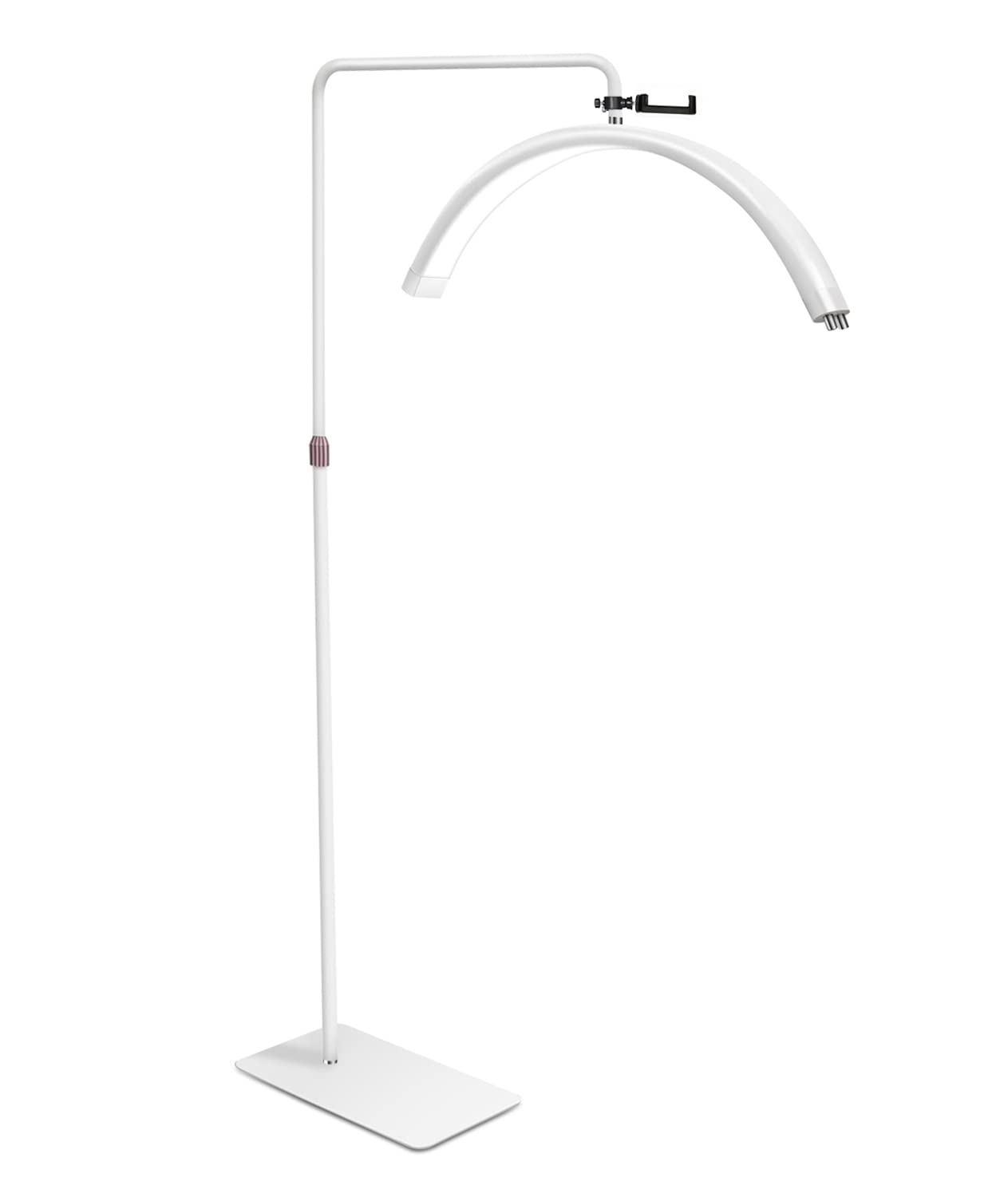 ebrlaxin Professional LED Lash Lamp for Eyelash Extensions - Adjustable Brightness & Height with Cool/Warm Lighting - Perfect for Tattoo Artists, Nail Techs & Estheticians - Includes Phone Holder (White) - Ideal for Salon, Spa & Home Beauty Treatments