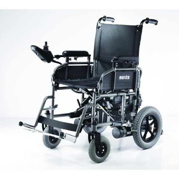 Merits Health P101 Electric Folding Power Wheelchair - Lightweight Portable Mobility Scooter for Travel, Seniors & Outdoor Use | Perfect for Airports, Shopping & Home Mobility