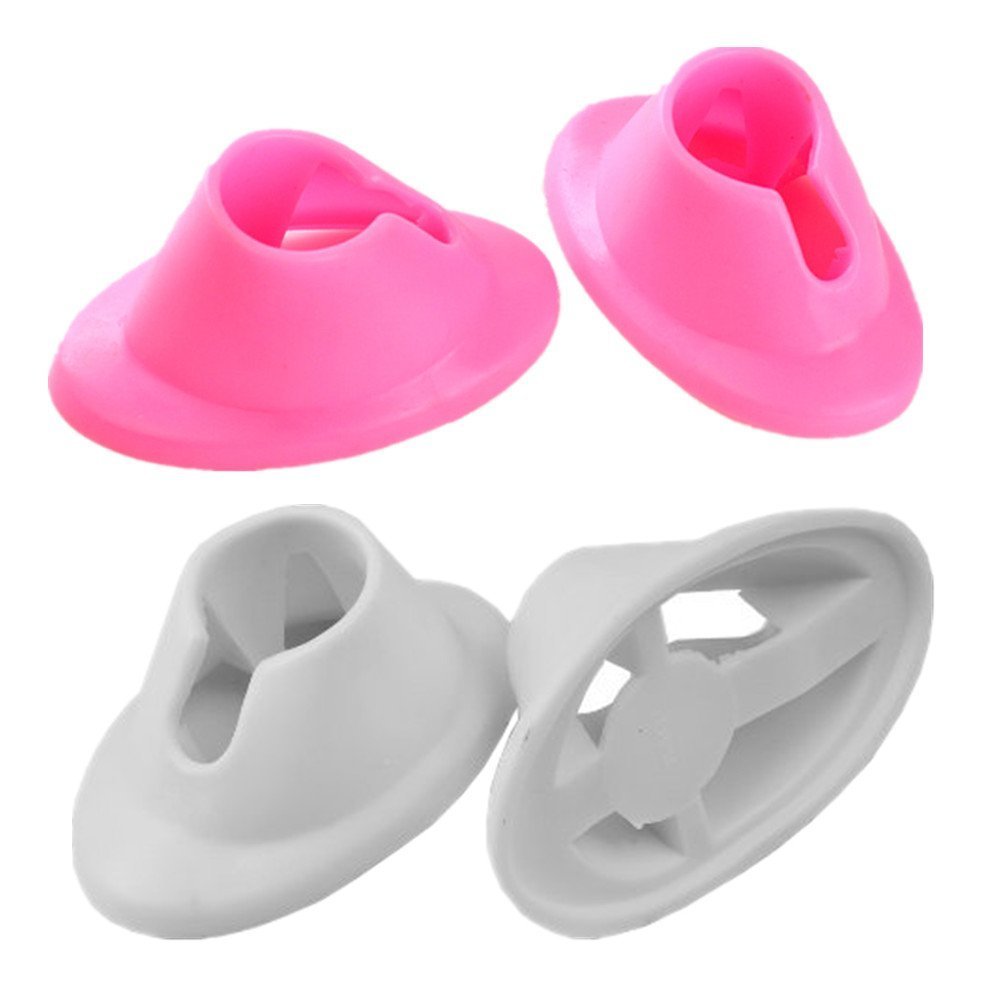 4 Pcs Anti-Spill Nail Polish Bottle Stand - Soft Rubber Nail Polish Holder for Manicure & Nail Art Organization (White & Pink) - Perfect for Salon Display, Home Nail Care & Travel Makeup Storage