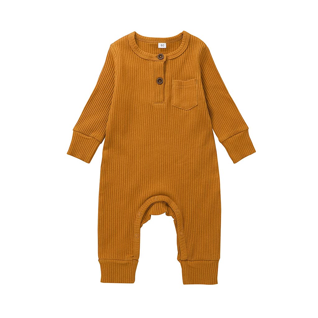 Newborn Baby Girl & Boy Long Sleeve Romper - 100% Cotton Infant Jumpsuit with Snap Buttons | Cute Outfits for Toddlers | Perfect for Playtime, Photo Shoots & Everyday Wear