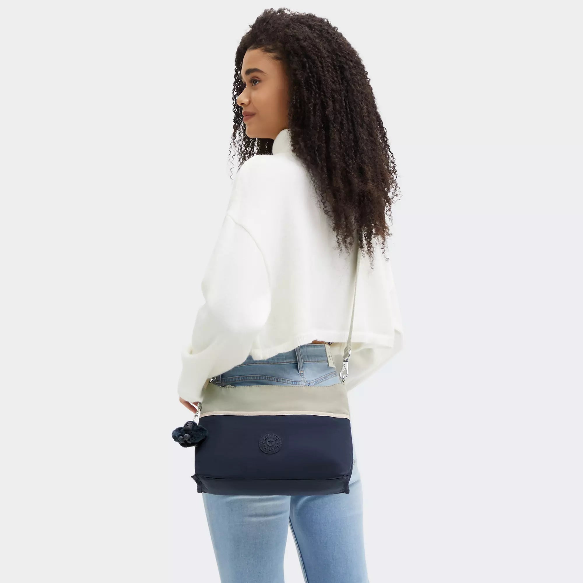 Kipling Hadia Crossbody Shoulder Bag for Women - Lightweight & Water-Resistant, Dry Laurel Blue - Perfect for Travel, Work & Everyday Use