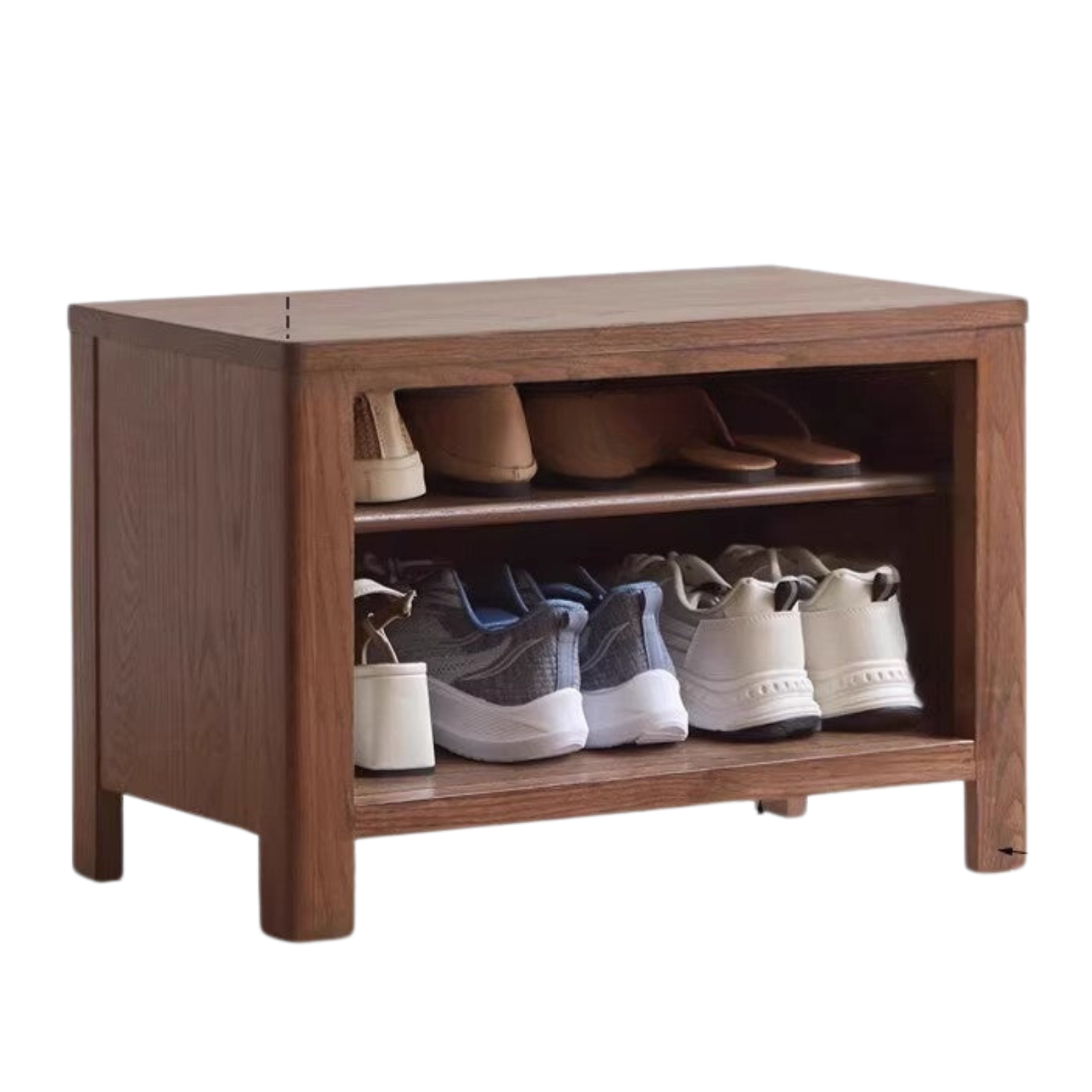 Solid Oak Wood Shoe Bench for Entryway - Durable Shoe Storage Stool for Hallway, Living Room & Bedroom Organization