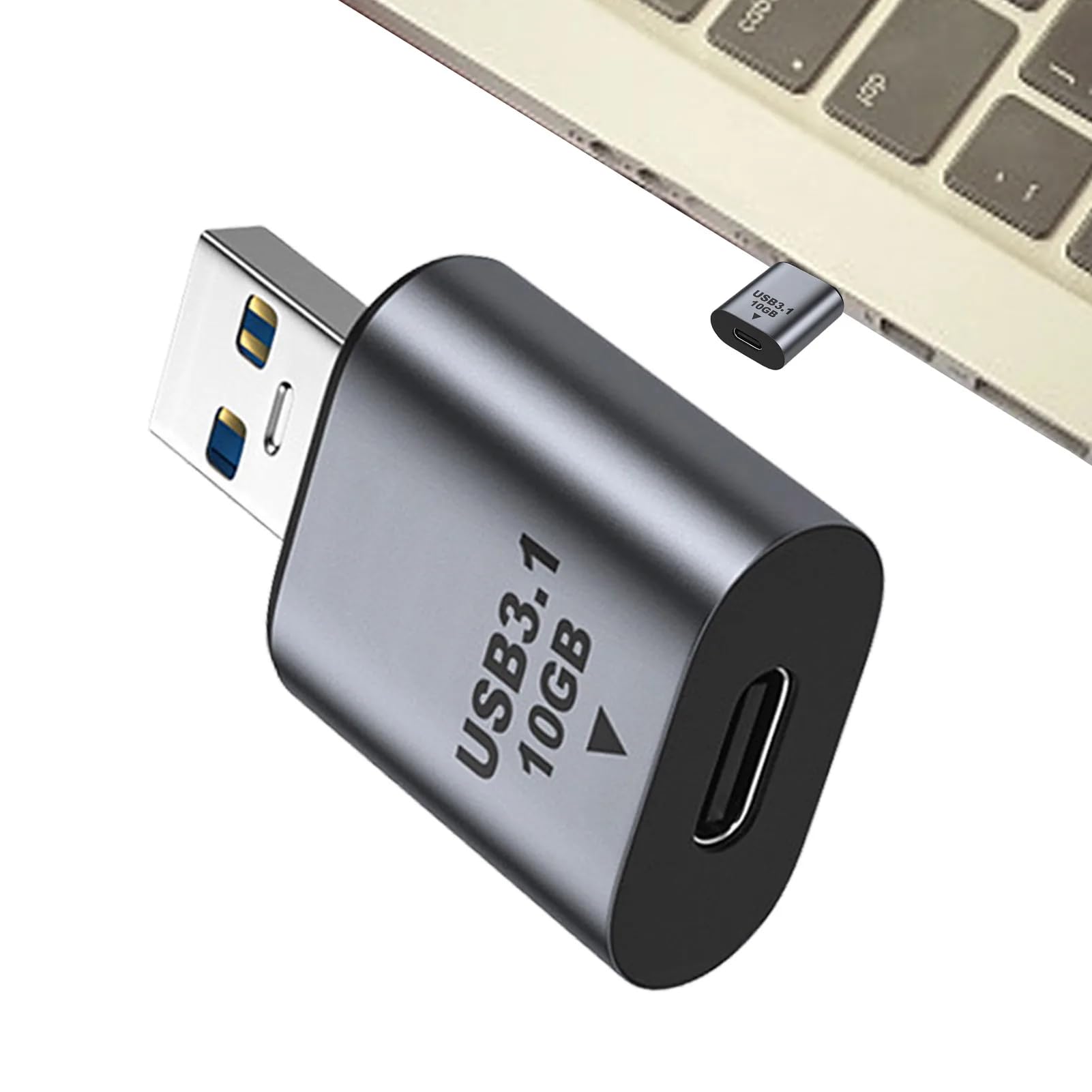 High-Speed USB 3.1 to USB-C Adapter (10Gbps) - USB-C Female to USB-A Male Converter for MacBook, iPad Pro, Galaxy S23 & More - Perfect for Data Transfer, Charging & External Device Connection
