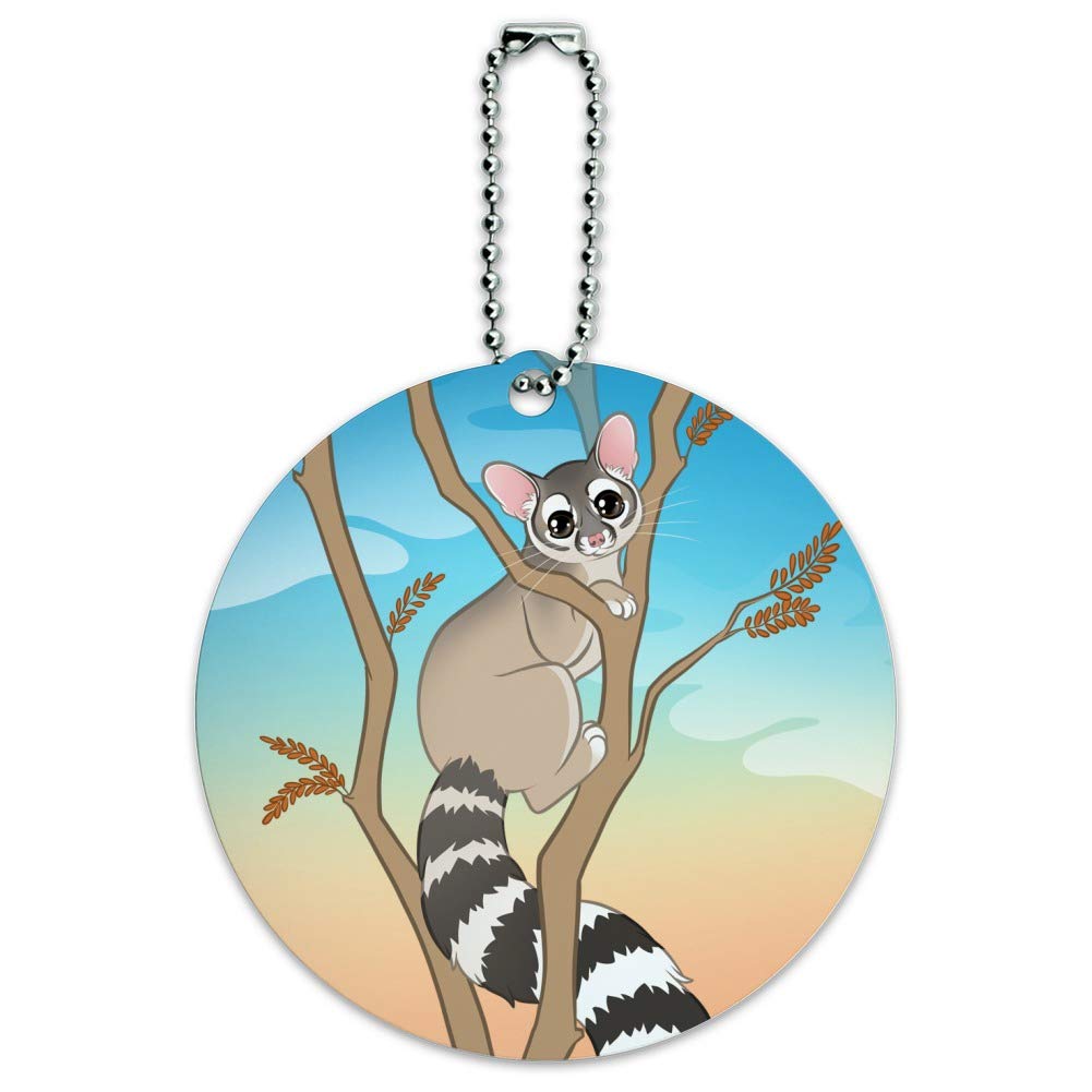 Ring-Tailed Cat Luggage Tag - Durable Round ID Card for Suitcase & Carry-On Bags - Perfect for Travel, Business Trips & Vacation Identification