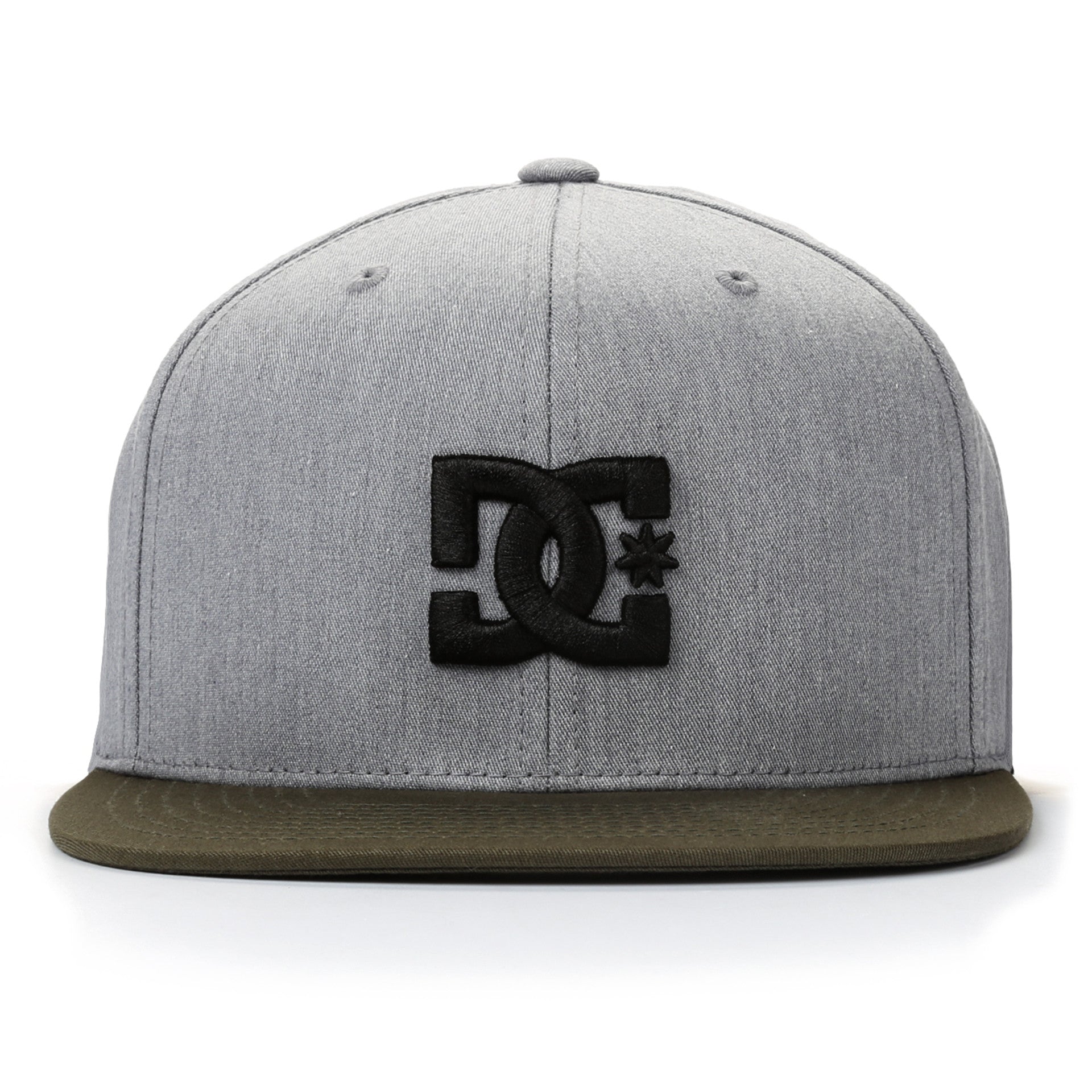 DC Snappy Snapback Hat - Heather Grey & Olive Adjustable Baseball Cap for Men & Women - Perfect for Casual Wear, Sports & Outdoor Activities