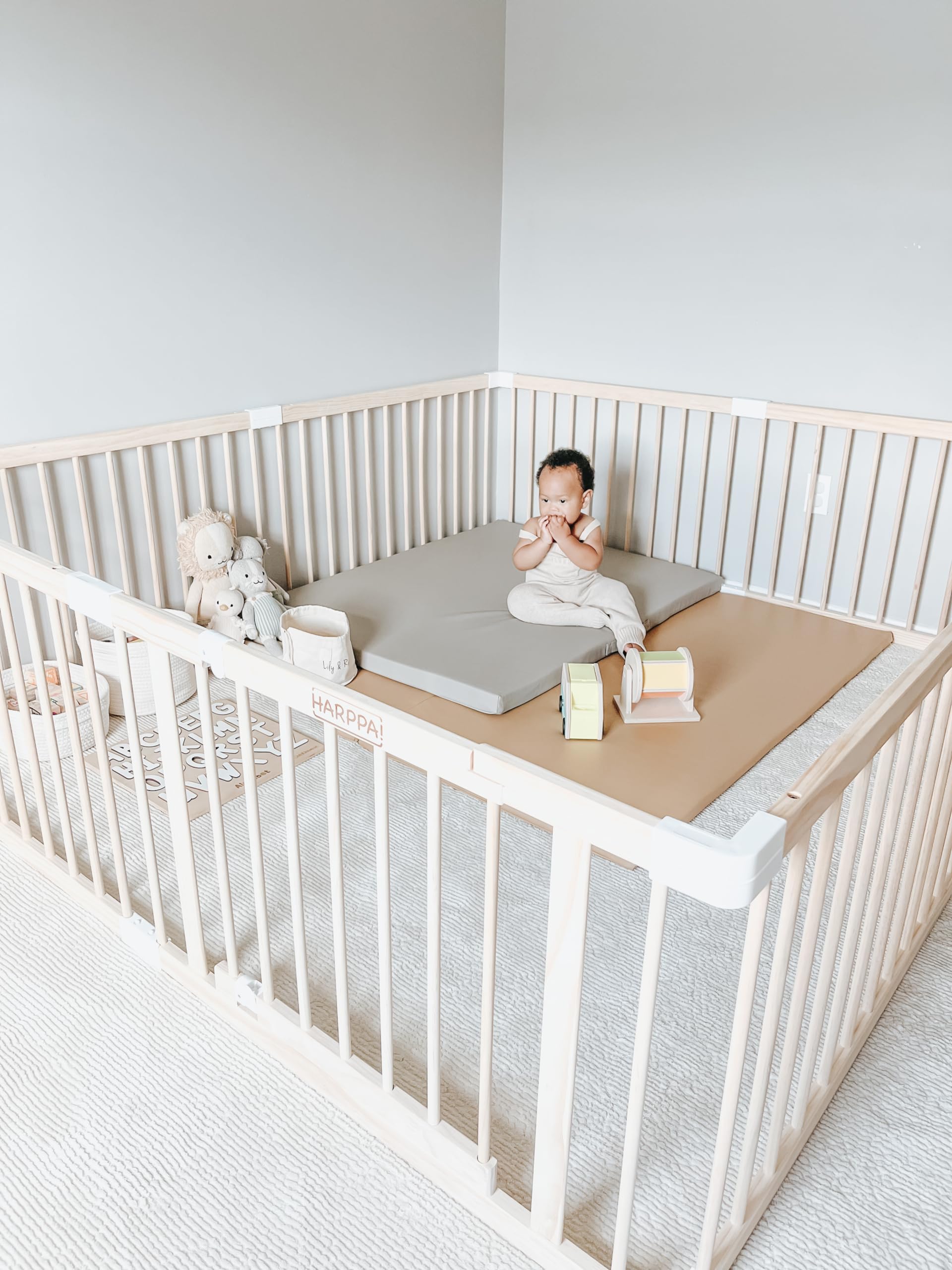 HARPPA Baby Safety Gate & Playpen - 71.5x79.5x24 Inches Adjustable Play Yard for Infants & Toddlers - Perfect for Living Room, Stairs, and Indoor Play Areas
