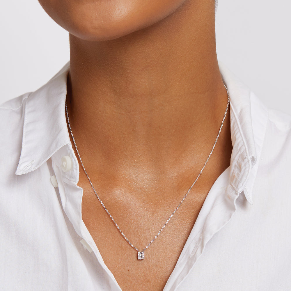 Elegant Silver Diamond Letter B Necklace for Women - Perfect Gift for Birthday, Anniversary & Special Occasions