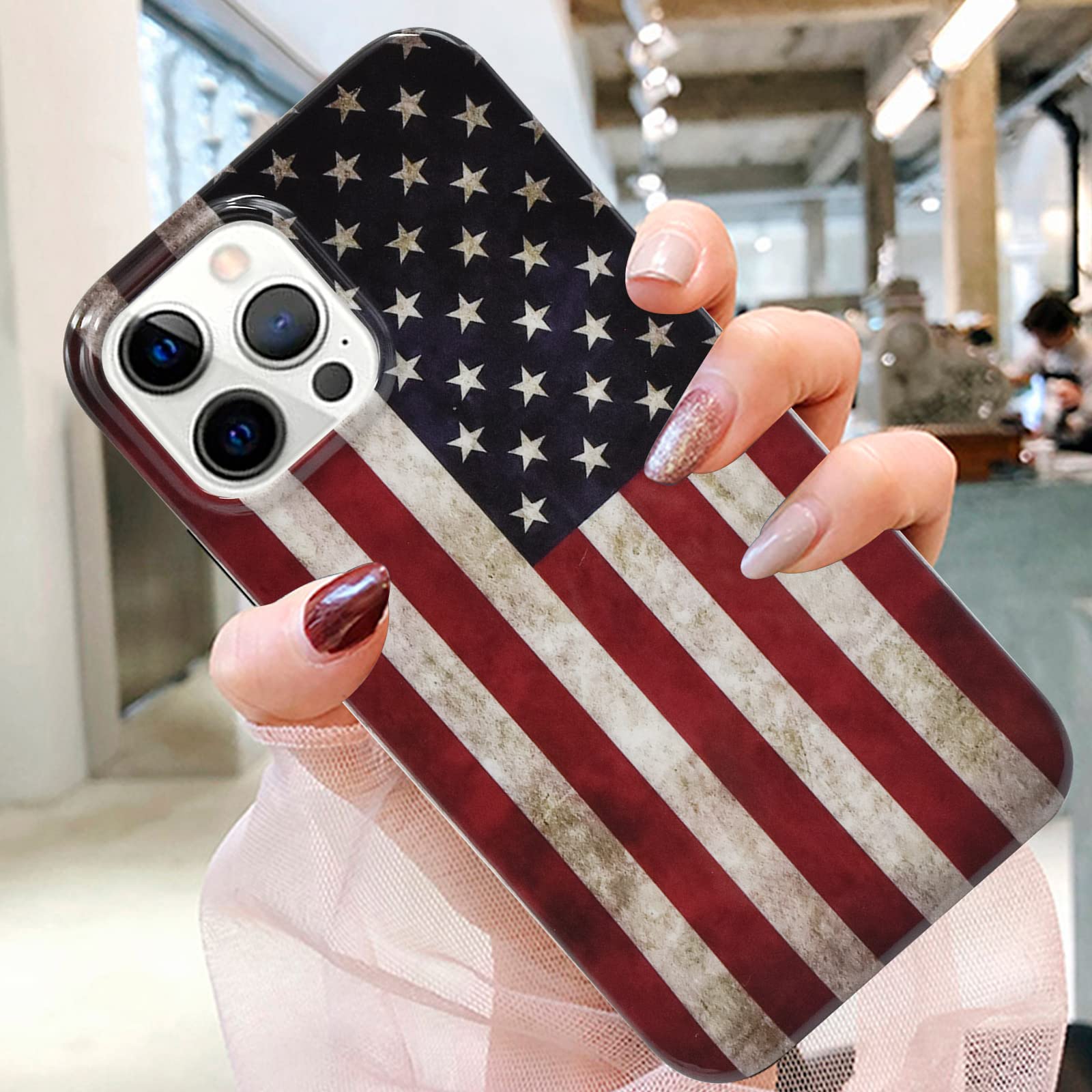 HOMICO iPhone 13 Pro Case - Slim Thin Protective Cover with Shockproof Design | American Flag Pattern | Perfect for Everyday Use, Travel & Outdoor Activities