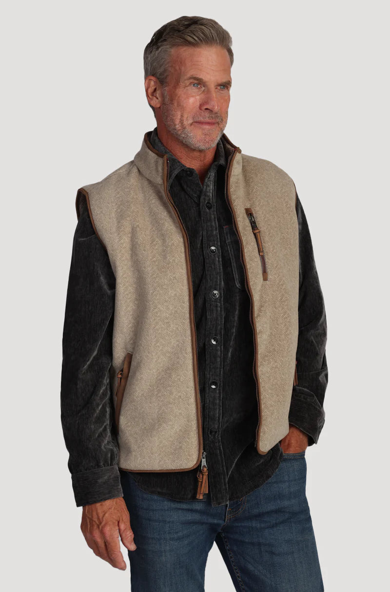 TRUE GRIT Herringbone Fleece Vest for Men & Women - Warm & Stylish Outdoor Layering for Hiking, Camping & Casual Wear