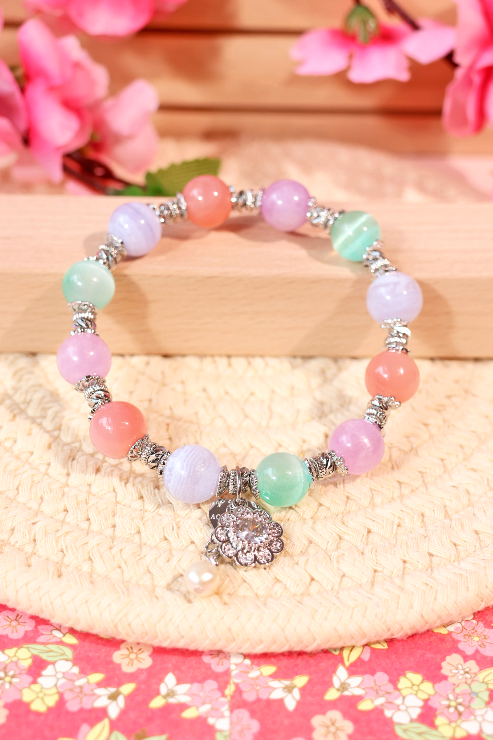 Elegant Japanese Kimono Bracelet #02 - Handmade Beaded Wrist Jewelry for Women, Perfect for Parties, Weddings & Cultural Events