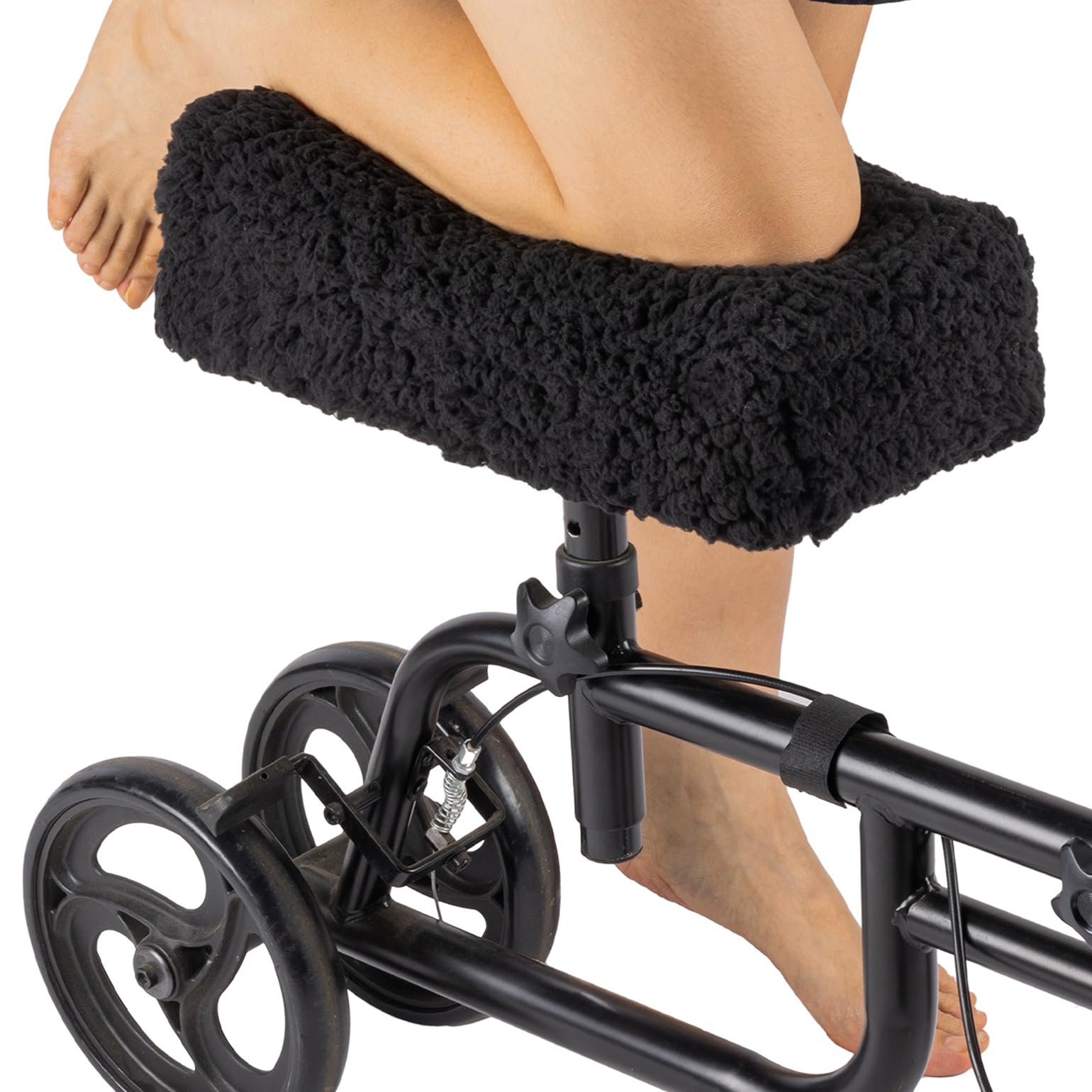 JOYTUTUS Knee Scooter Cushion Pad Cover - Thick Foam Padding for Maximum Comfort, Universal Fit for Most Knee Walker Models (Black) - Ideal for Post-Surgery Recovery, Injury Rehabilitation & Mobility Assistance