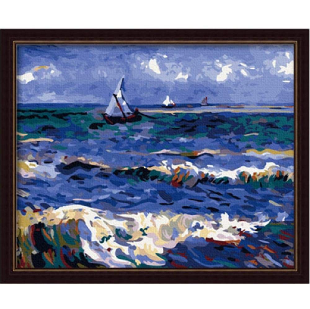 1000 Piece Jigsaw Puzzle for Adults - 3D Wooden Classic Van Gogh Seaview Puzzle - DIY Educational Christmas Home Decor Gift (75x50cm) - Perfect for Family Game Nights, Stress Relief & Home Decoration