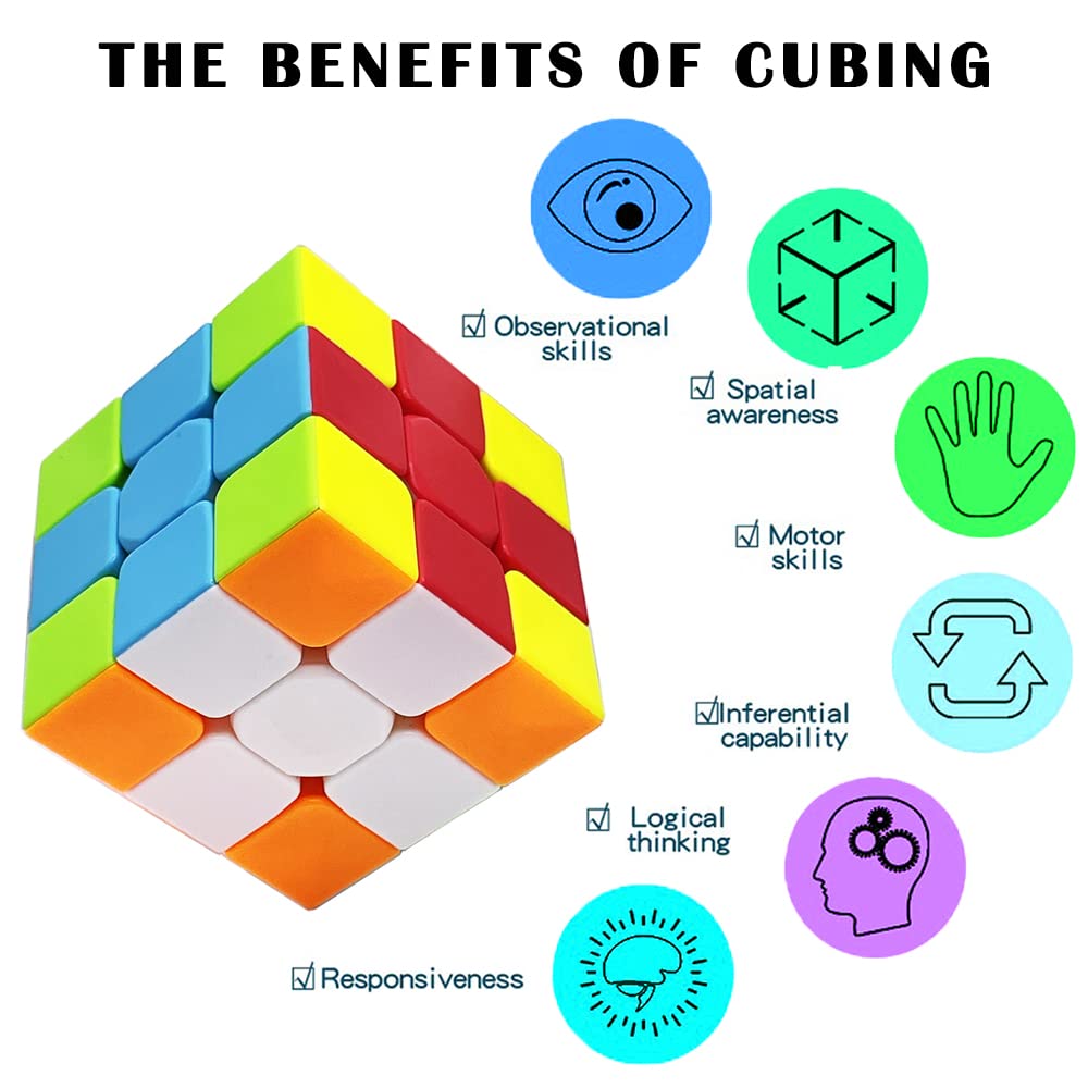 QY Toys 3x3 Speed Cube - Professional Smooth Fast Magic Cube Puzzle Game for Kids & Adults - Perfect Gift for Birthday, Christmas & STEM Learning