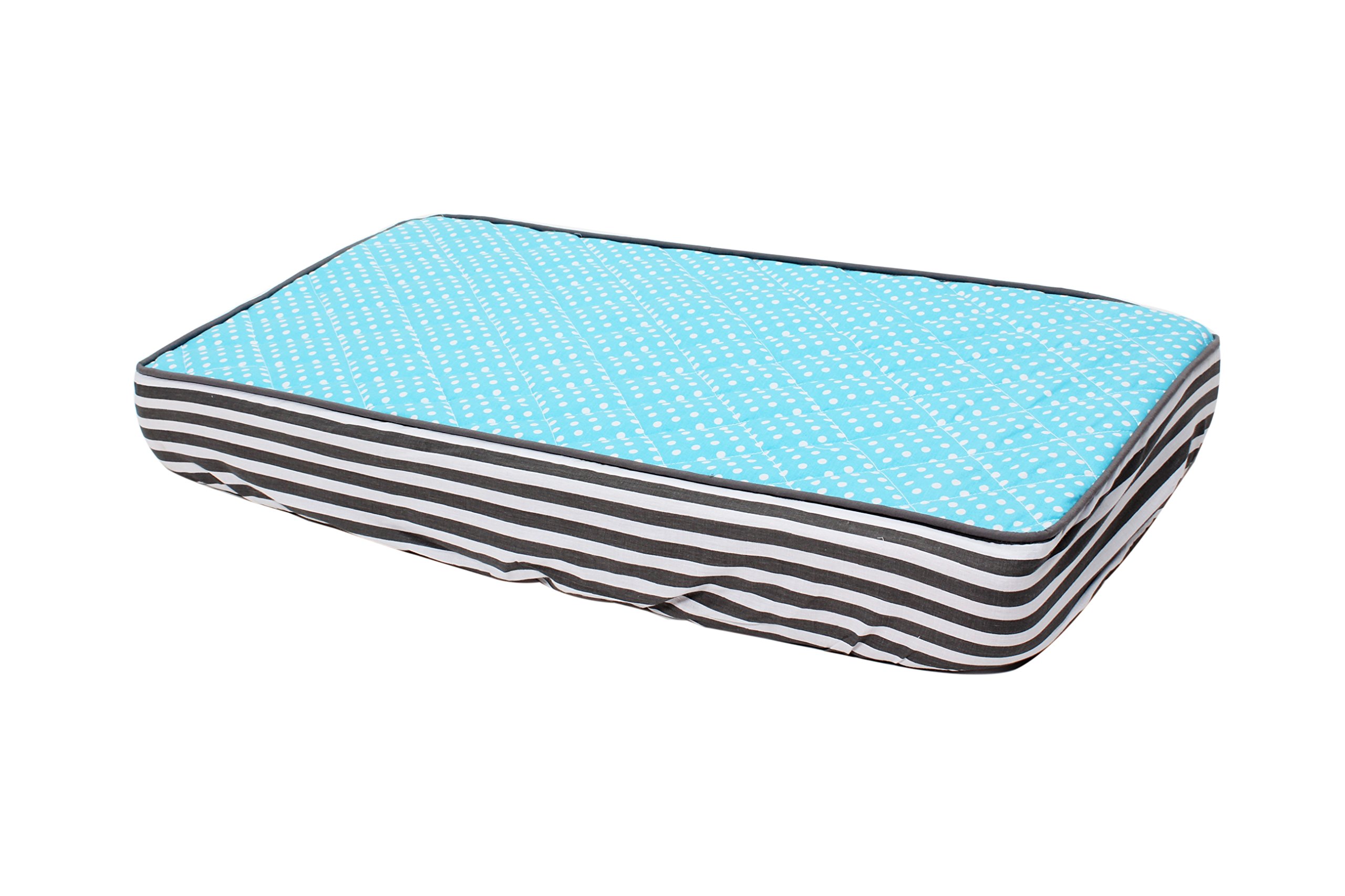 Bacati Waterproof Elephant Changing Pad Cover - Soft Aqua, Lime & Grey Nursery Changing Table Cover for Baby Boys & Girls - Perfect for Diaper Changes, Nursery Decor & Baby Showers