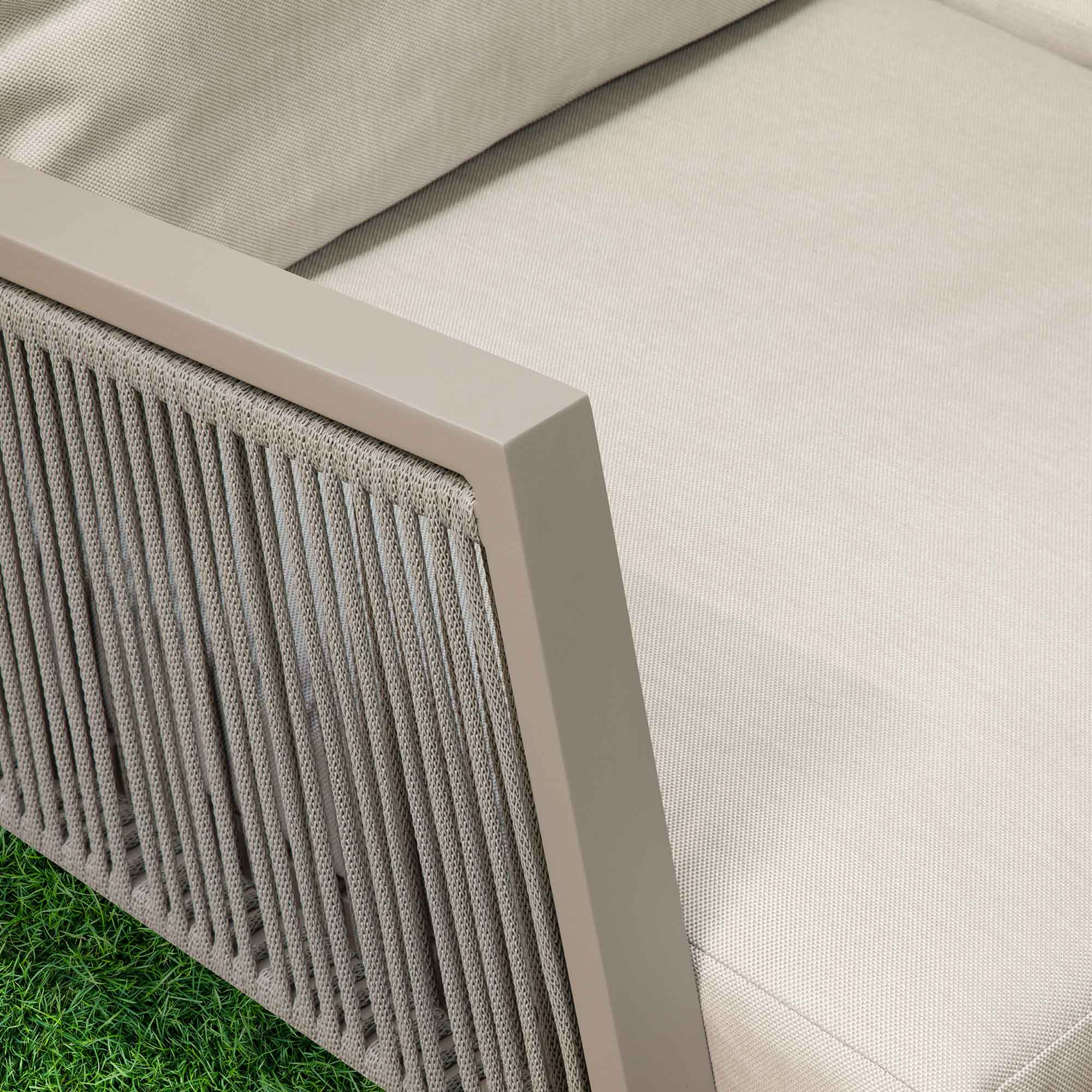 Fusion 4-Piece Outdoor Aluminum Corner Sofa Set in Light Grey DG57 - Perfect for Patio, Garden & Backyard Relaxation