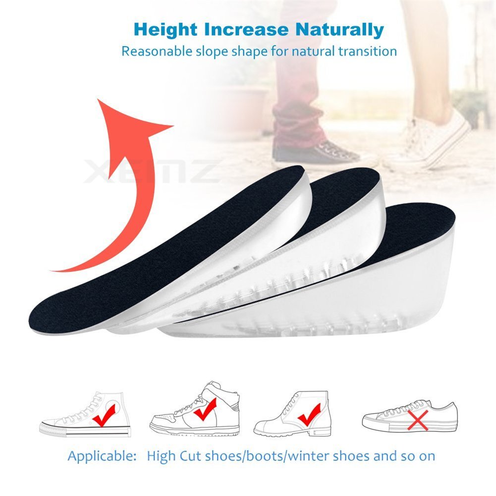 Gel Shoe Insoles for Heel Pain Relief – Medical Silicone Heel Lift Pads & Height Increase Cushions – Shock Absorbing Heel Cups for Women – Supports Bone Spurs & Sore Heels (0.59
