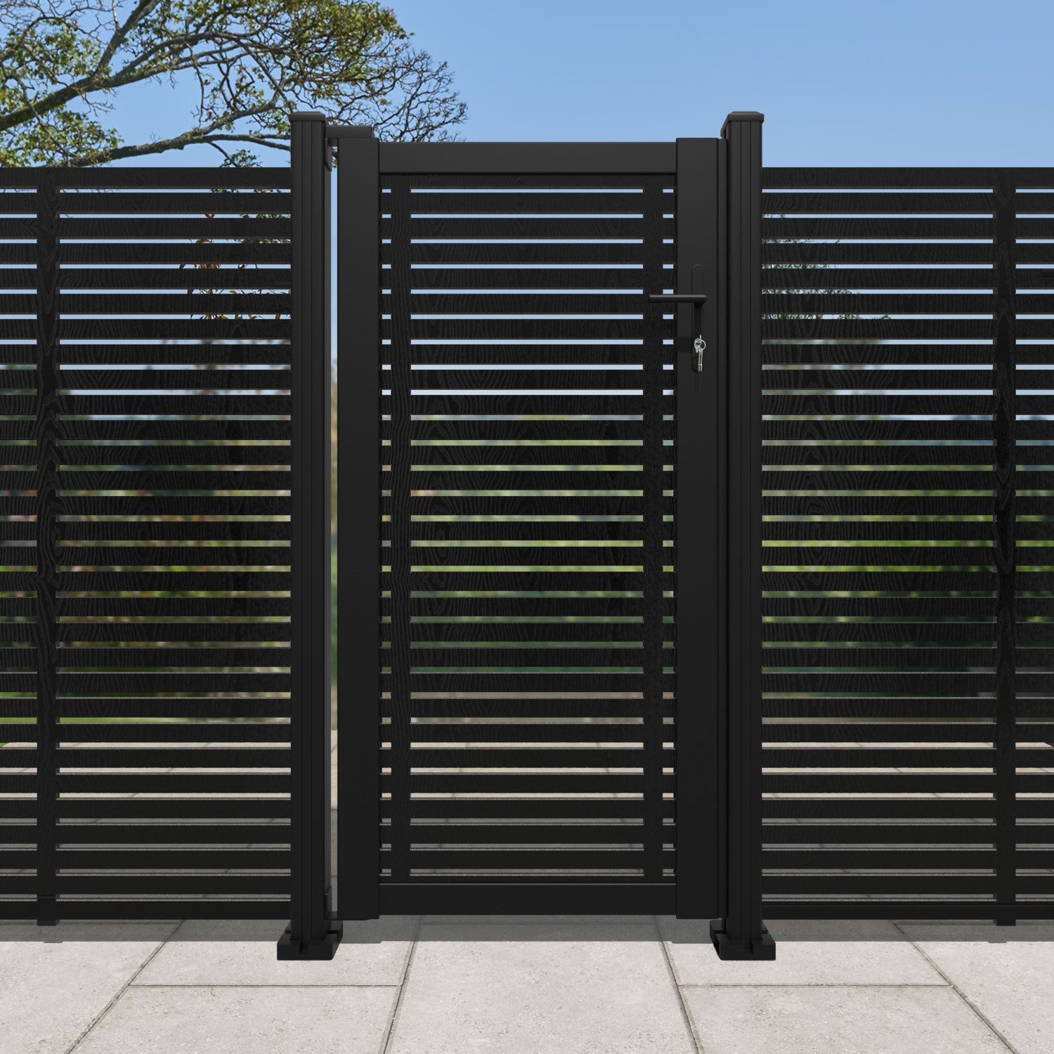 Aspen Full Screen Pedestrian Gate - Heavy Duty Security Fence Gate for Driveway, Yard & Garden - Weather Resistant Steel Construction for Home & Commercial Use