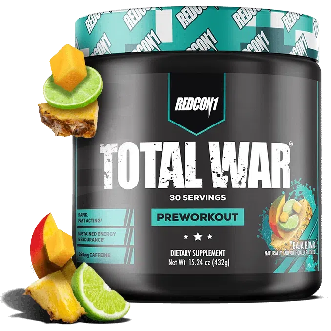 REDCON1 Total War Pre Workout Powder – Premium Energy & Focus Supplement for Intense Gym Sessions & Bodybuilding