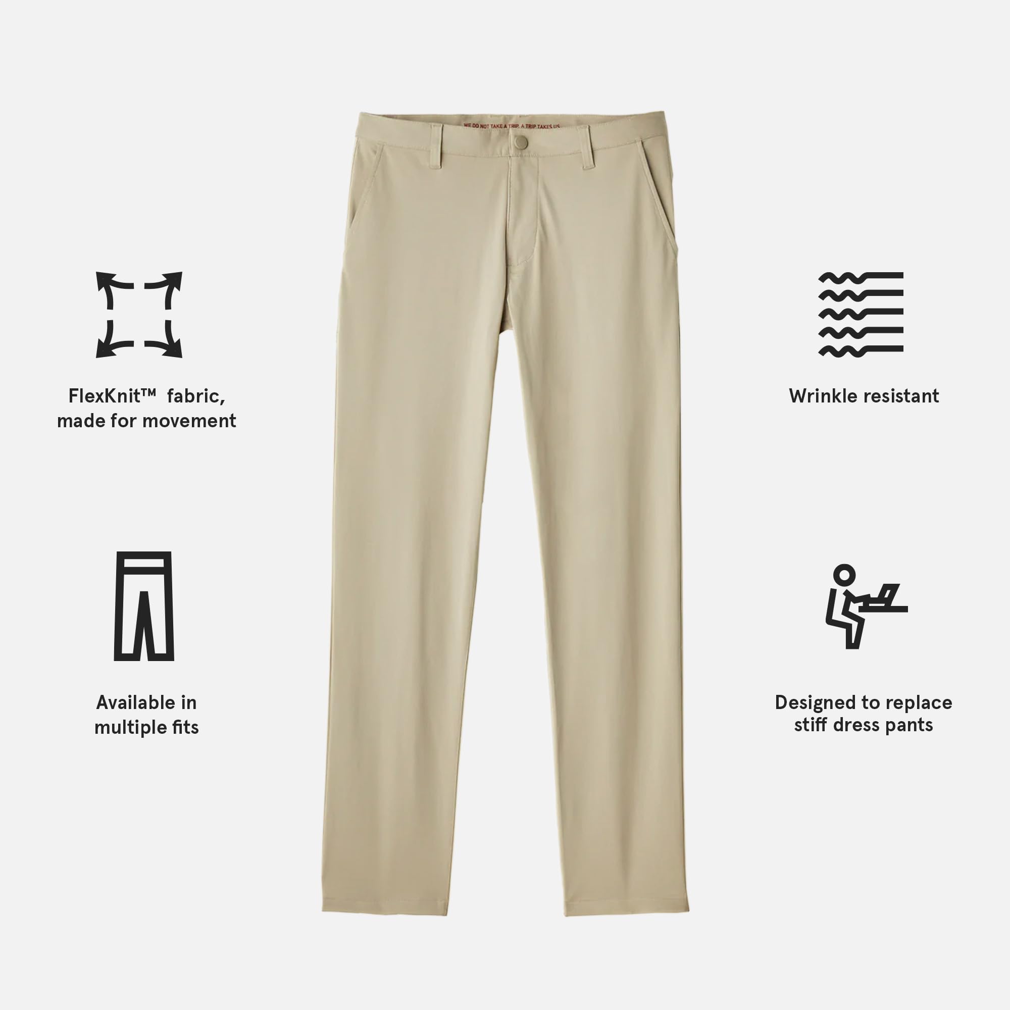 Rhone Commuter Men's Classic-Fit Dress Pants - Stretch Fabric Work Pants for All-Day Comfort | Relaxed-Straight Leg Casual Khaki Pants (W30-33L) | Perfect for Office, Business Travel & Everyday Wear